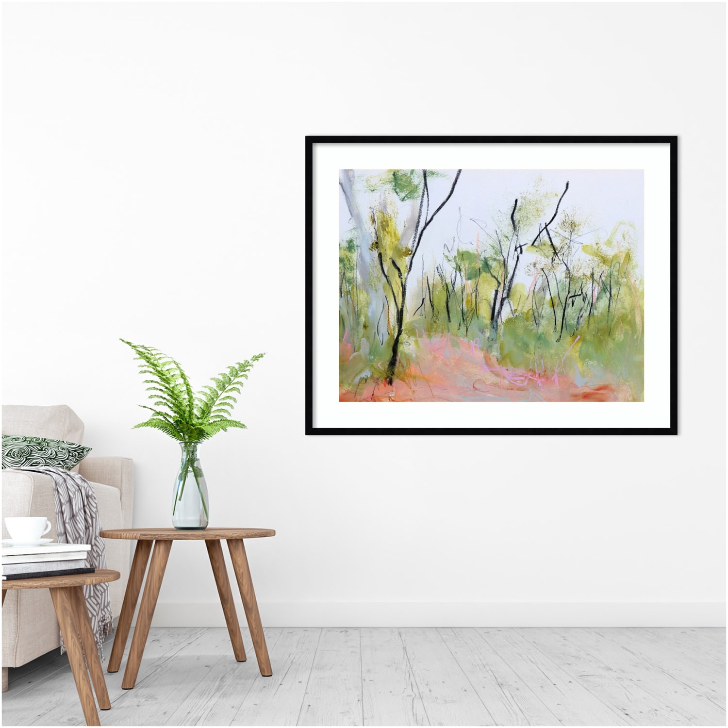 Amanti Art Loop Trail Through Swamp Oak Woodland by Ann Gordon Wood Framed Wall Art Print, 41inW x 33inH, Black - Image 4