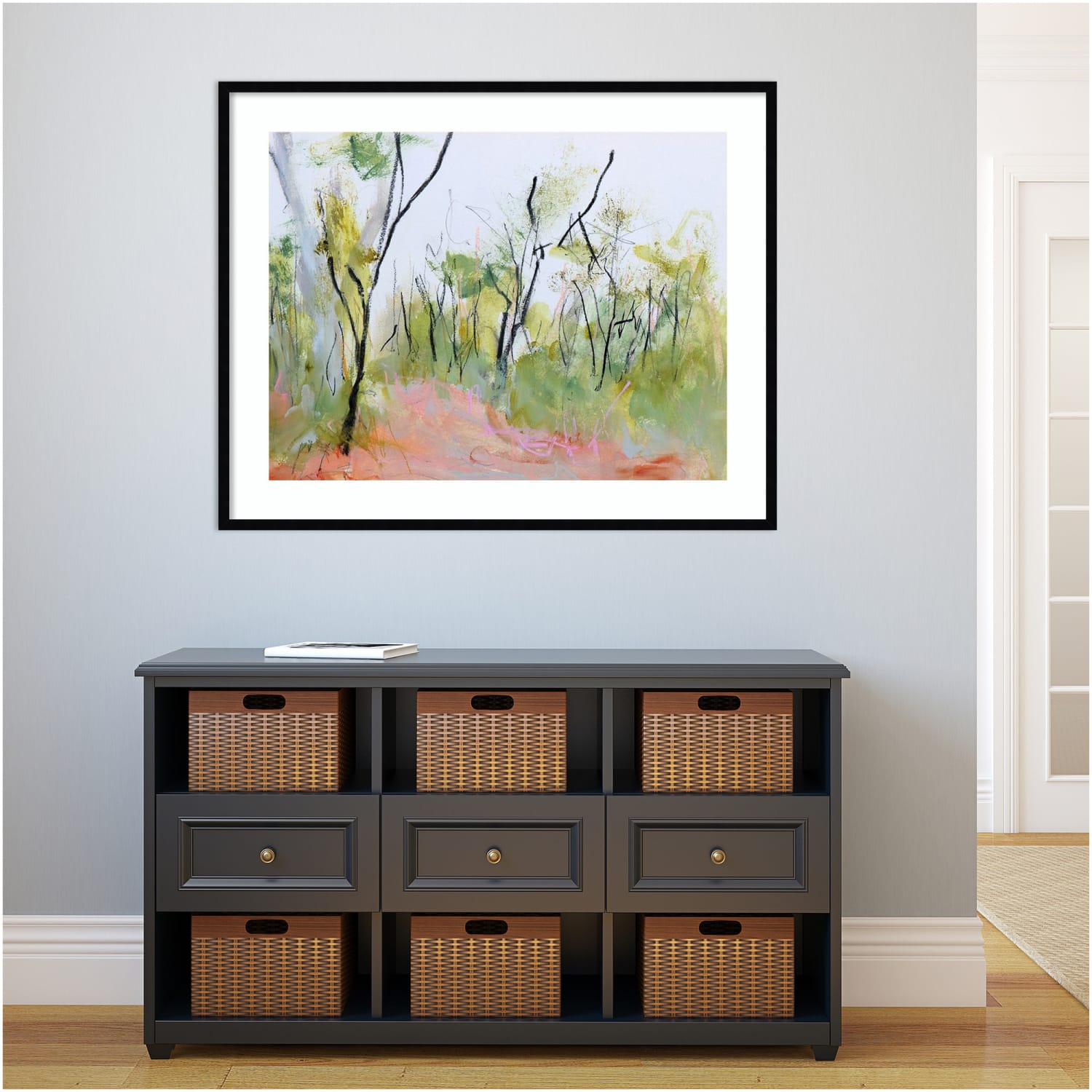 Amanti Art Loop Trail Through Swamp Oak Woodland by Ann Gordon Wood Framed Wall Art Print, 41inW x 33inH, Black - Image 5