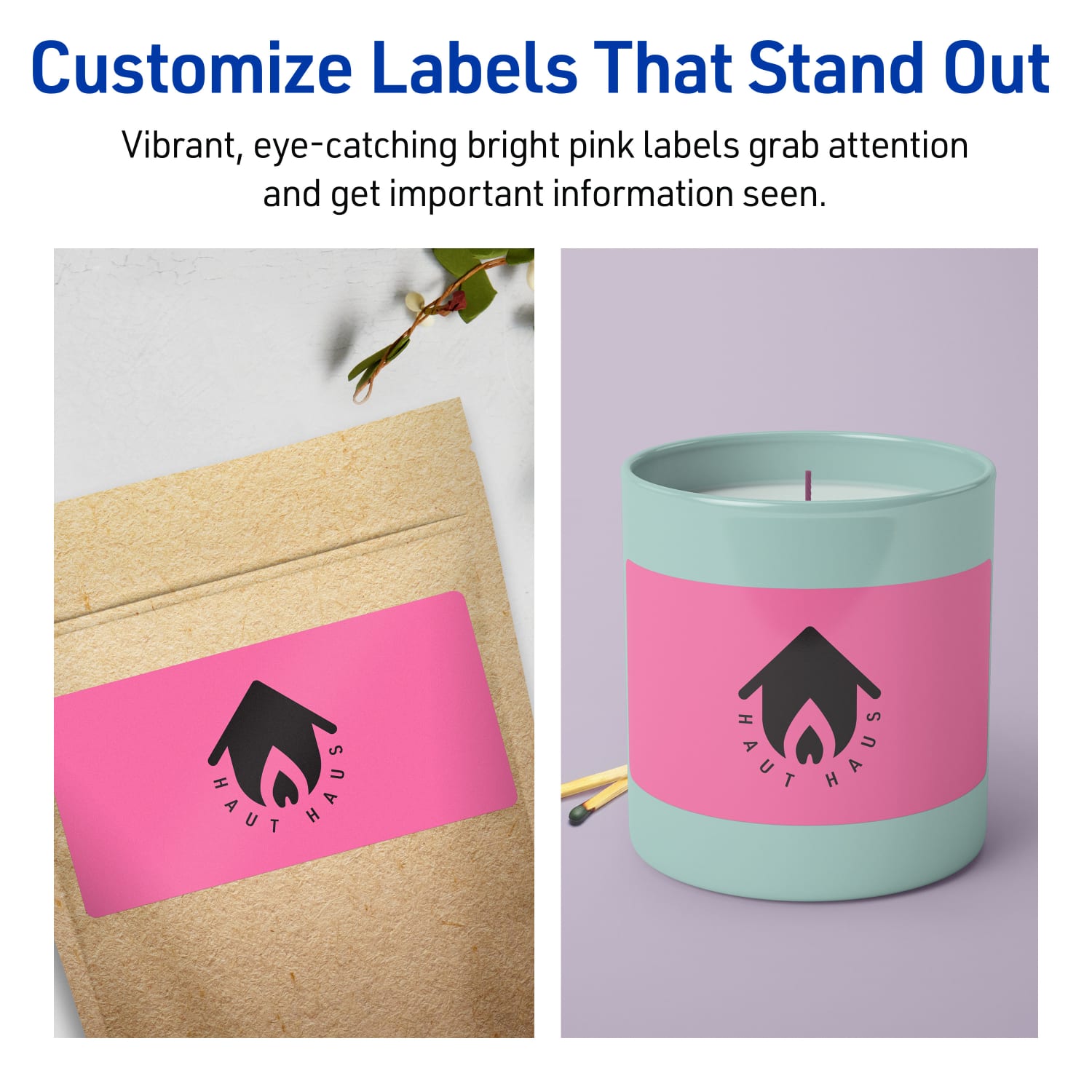 Avery Print-To-The-Edge Labels With Sure Feed Technology, 94278-BPP40, Rectangle, 4in x 6in, Matte Bright Pink, Pack of 80 - Image 4