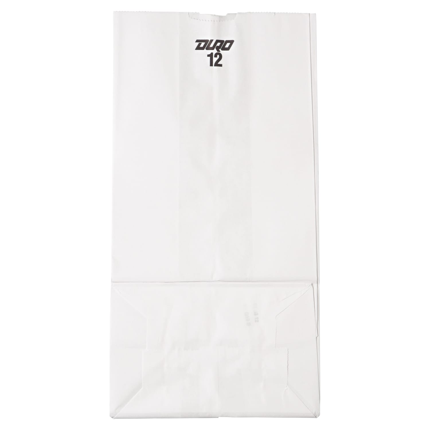 General Paper Grocery Bags, #12, 13 3/4inH x 7 1/16inW x 4 1/2inD, White, Pack Of 500 Bags