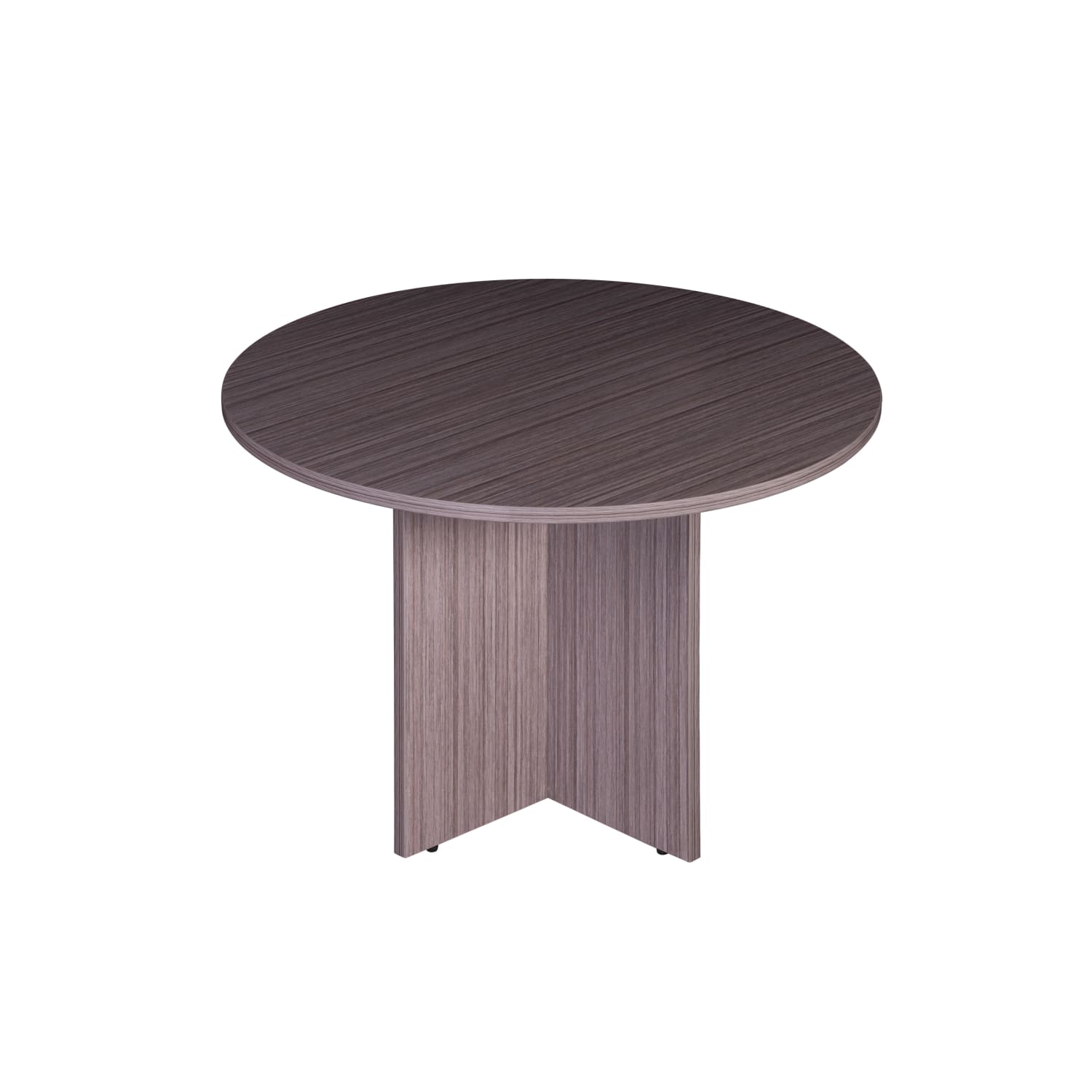 Boss Office Products 42in Round Table And Mesh Guest Chairs With Casters Set, Driftwood/Black - Image 3