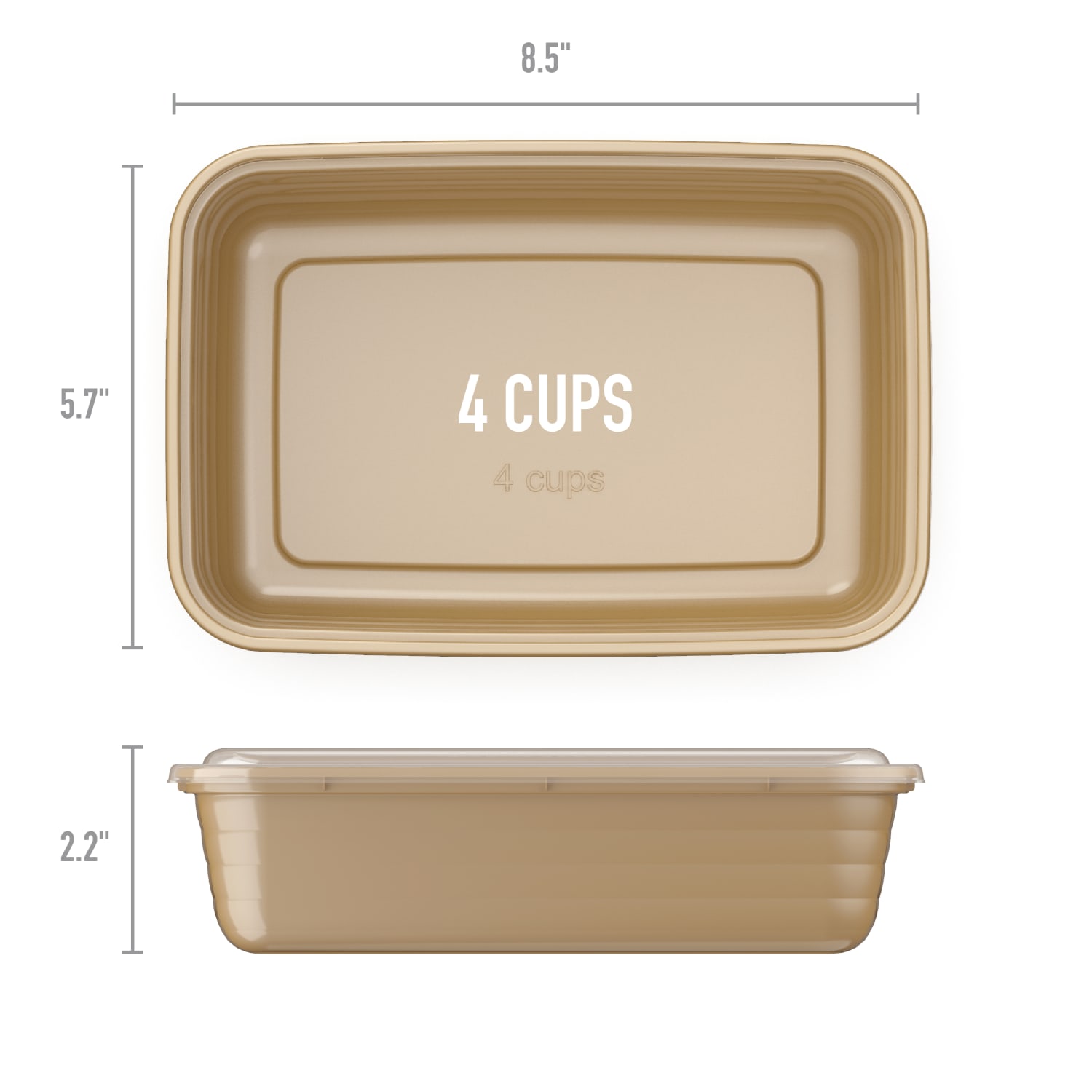 Bentgo Prep 1-Compartment Containers, 6-1/2inH x 6inW x 8-3/4inD, Gold, Pack Of 10 Containers - Image 5