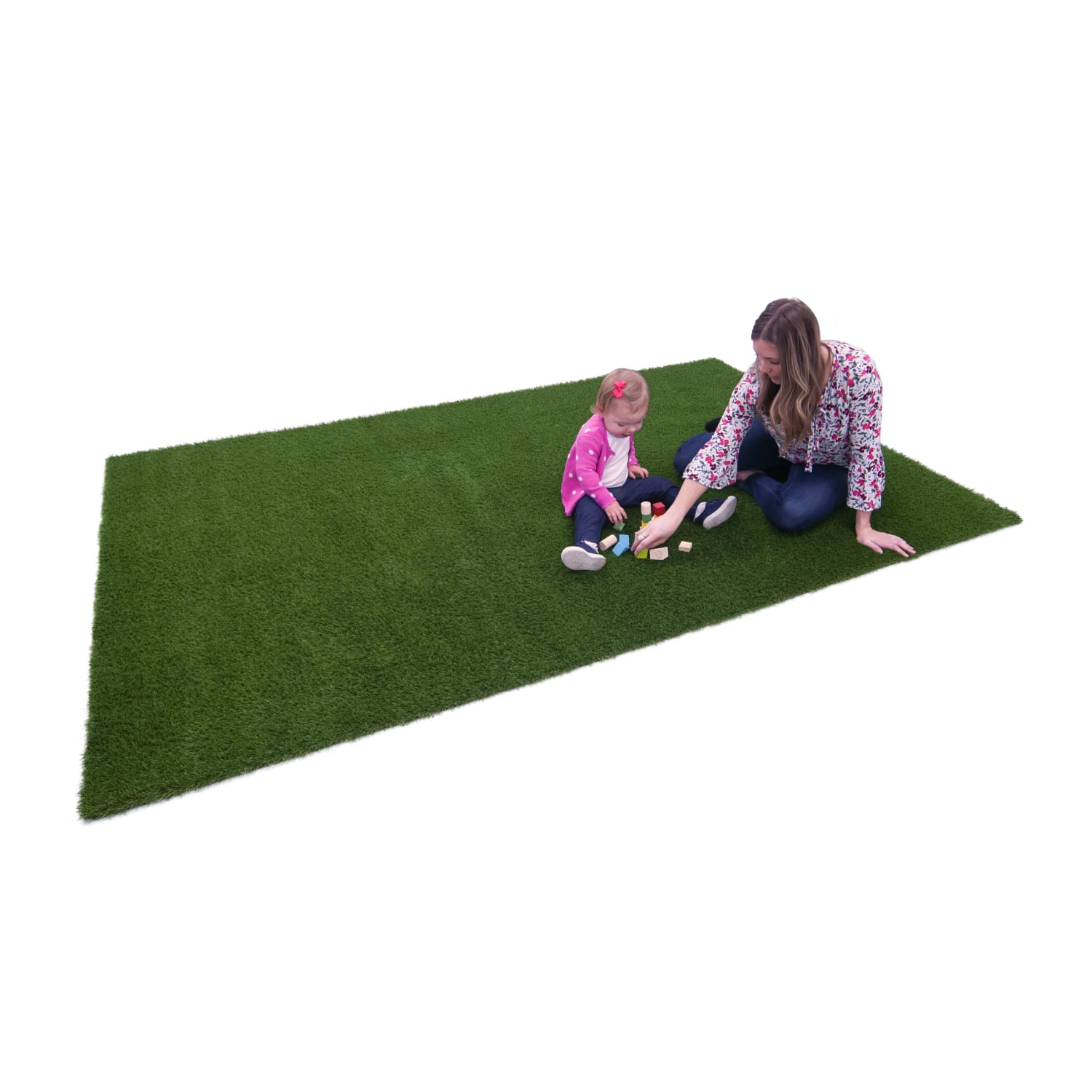 Joy Carpets Kid Essentials Artificial Grass Rectangle Area Rug, 6ft x 9ft, GreenSpace - Image 3