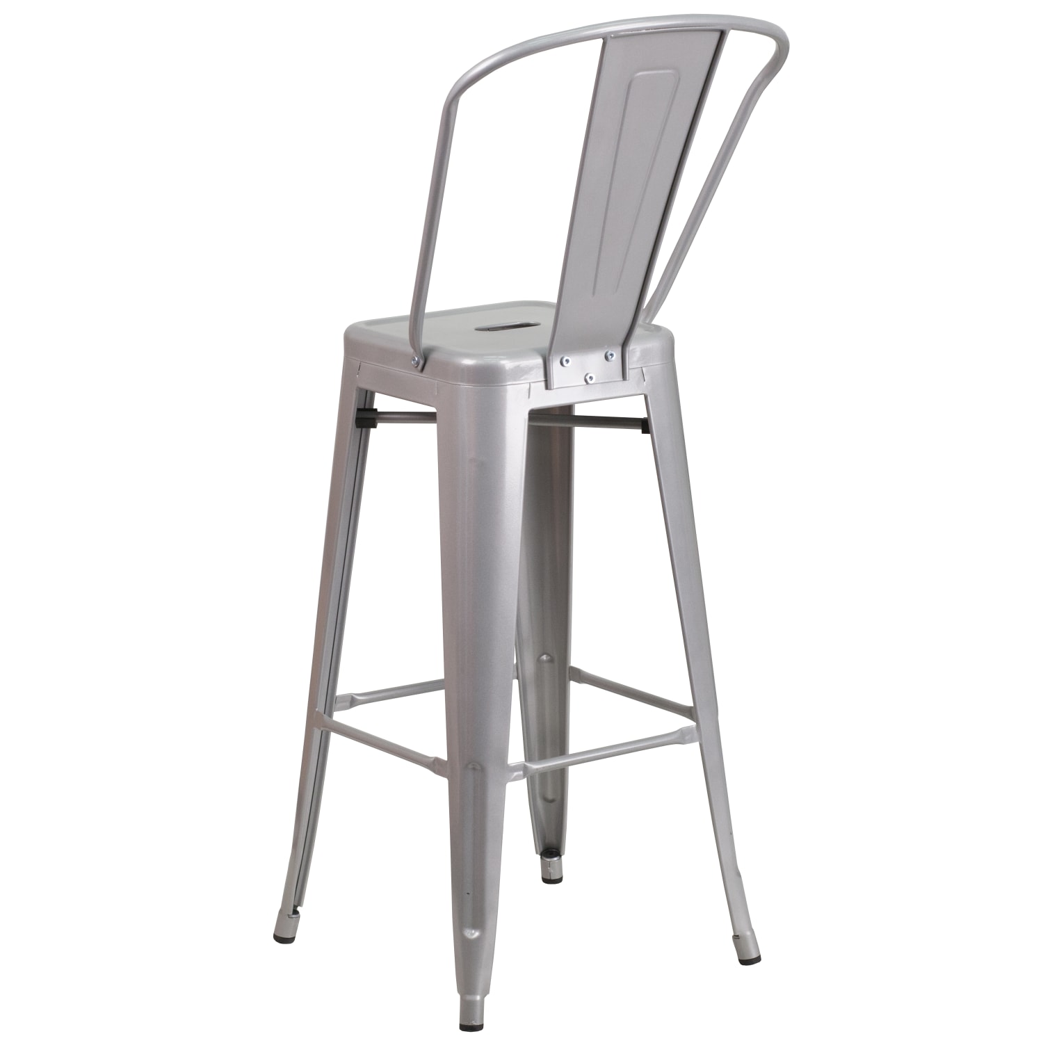 Flash Furniture Commercial Grade High Back Bar Stool Silver PopularChairscom