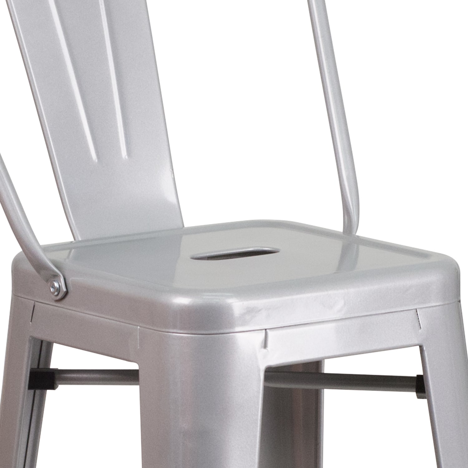 Flash Furniture Commercial Grade High Back Bar Stool Silver PopularChairscom