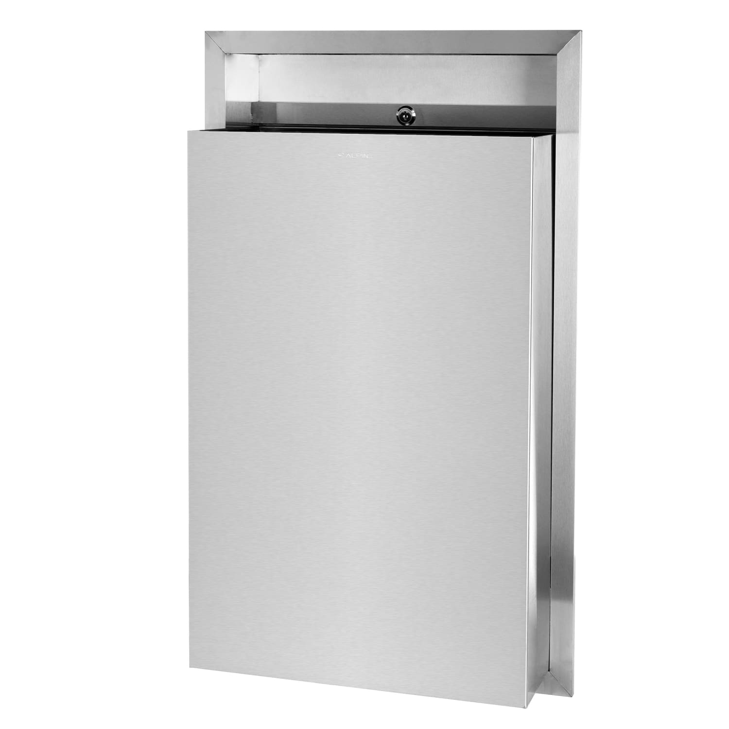 Alpine Recessed Waste Receptacle, 12 Gallons, Silver - Image 3