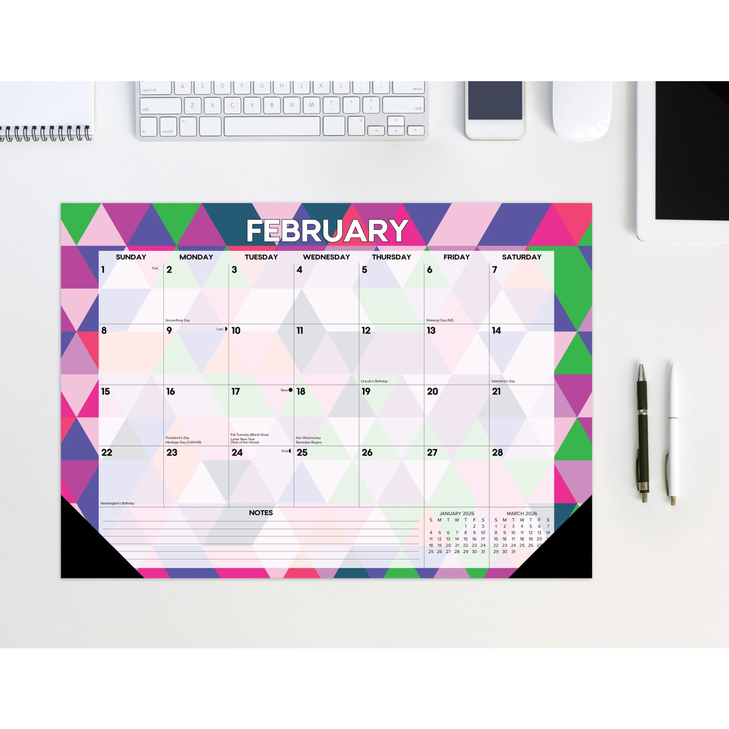 2026 Willow Creek Press Monthly Desk Pad Calendar, 12in x 17in, Modern Geometric, January To December, 57117 - Image 3