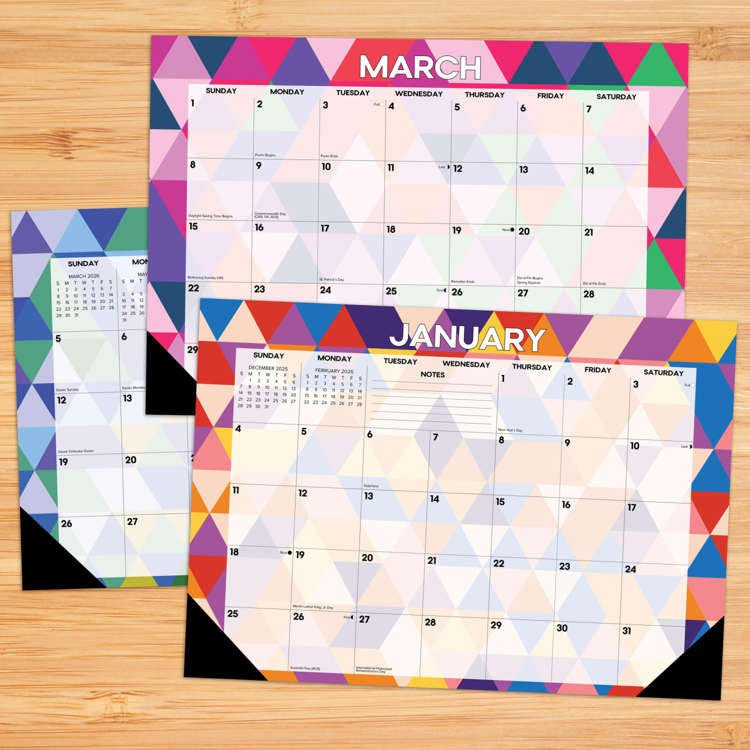 2026 Willow Creek Press Monthly Desk Pad Calendar, 12in x 17in, Modern Geometric, January To December, 57117 - Image 6