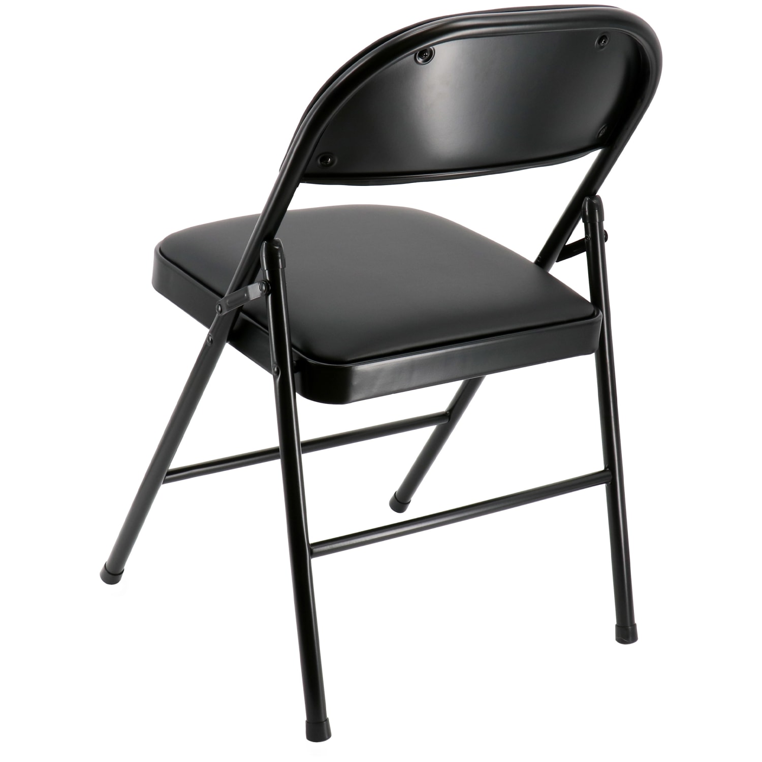 Elama Metal Folding Chairs With Padded Seats, Black, Set Of 4 Chairs - Image 5