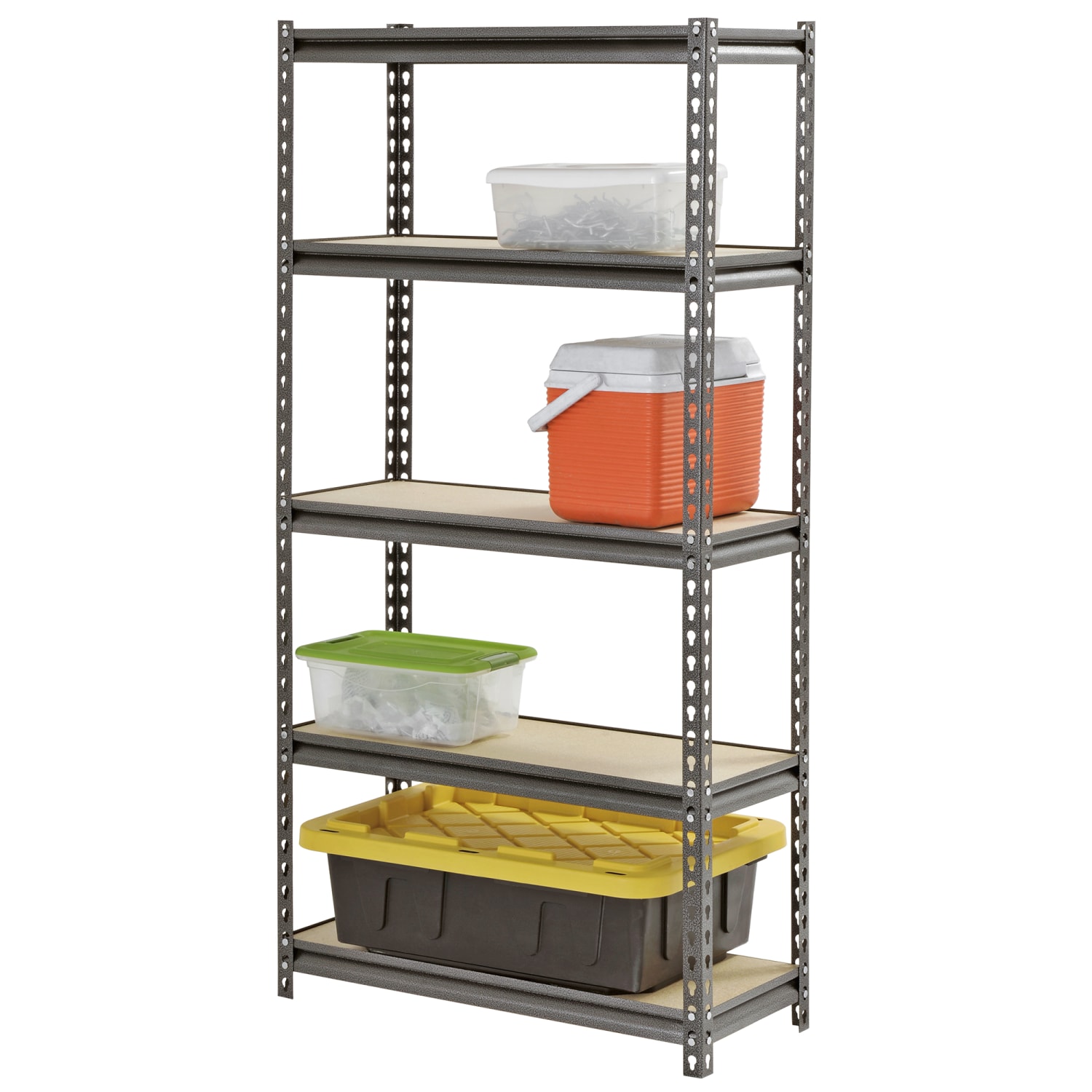 Edsal Muscle Rack Heavy Duty Boltless Steel Shelving Unit, 5-Shelf, 60inH x 30inW x 12inD, Silver - Image 6