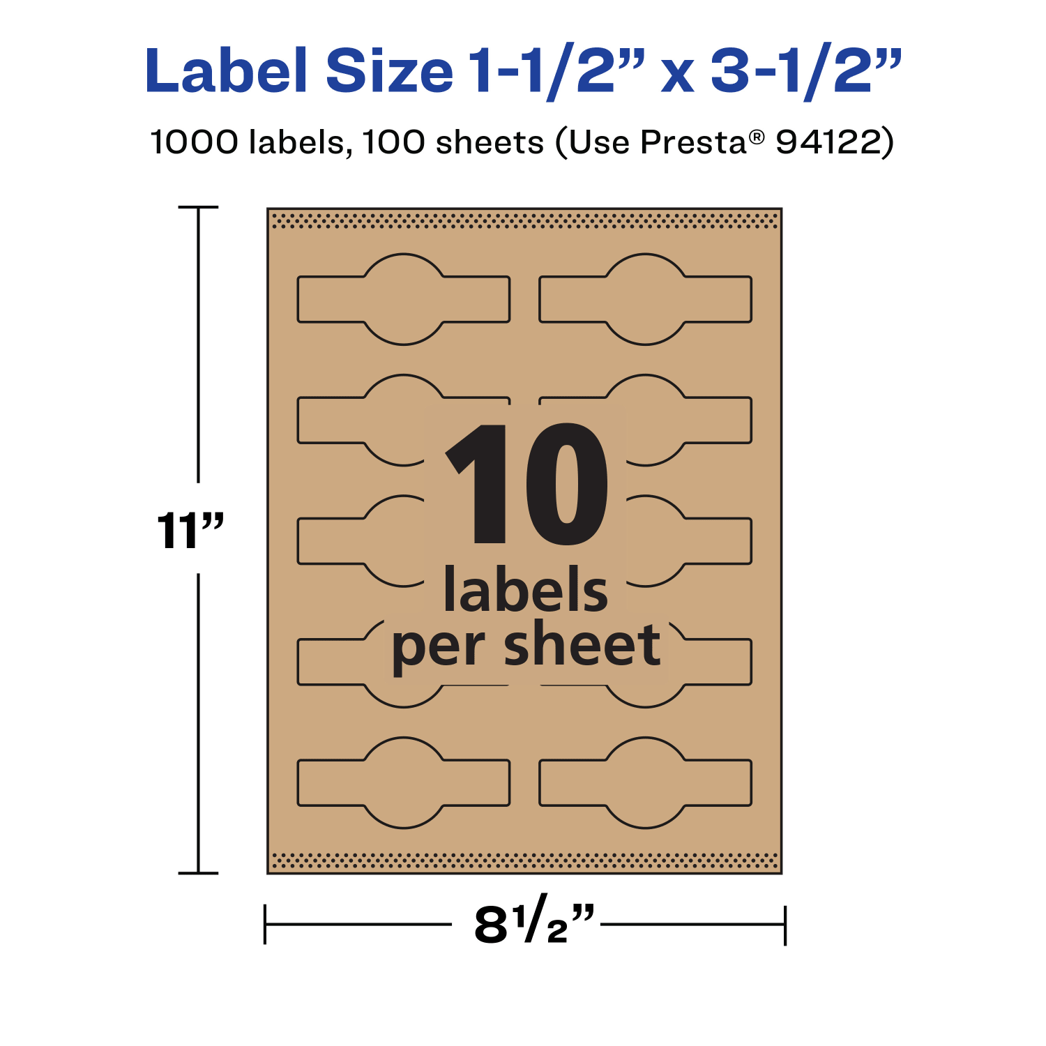 Avery Kraft Permanent Labels With Sure Feed, 94122-KMP100, Cigar, 1-1/2in x 3-1/2in, Brown, Pack Of 1,000 - Image 6