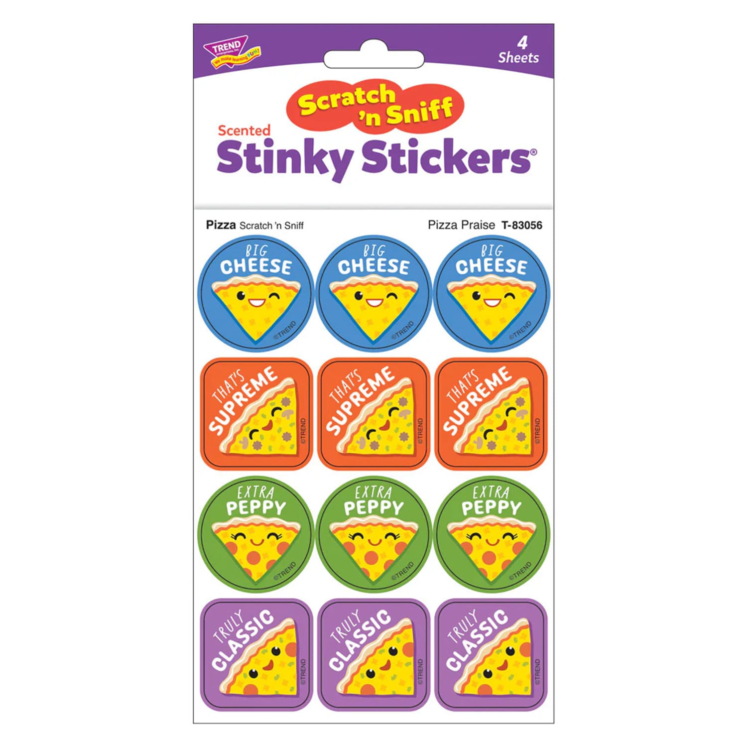 TREND Stinky Stickers, Pizza Praise, Pizza Scent, 48 Per Pack, Set Of 6 Packs - Image 4