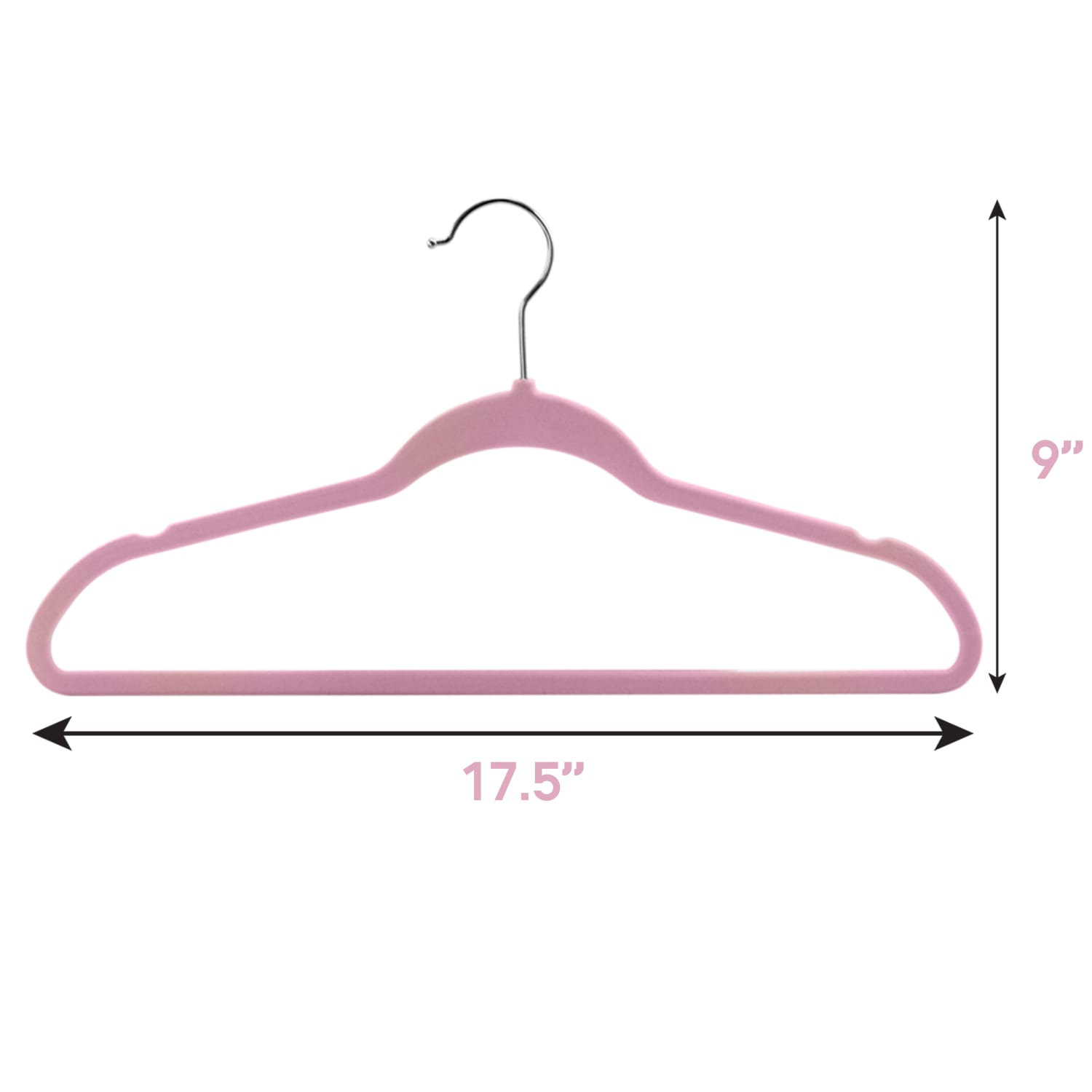 Elama Velvet Slim-Profile Heavy-Duty Hangers, Pink, Pack Of 100 Hangers - Image 5