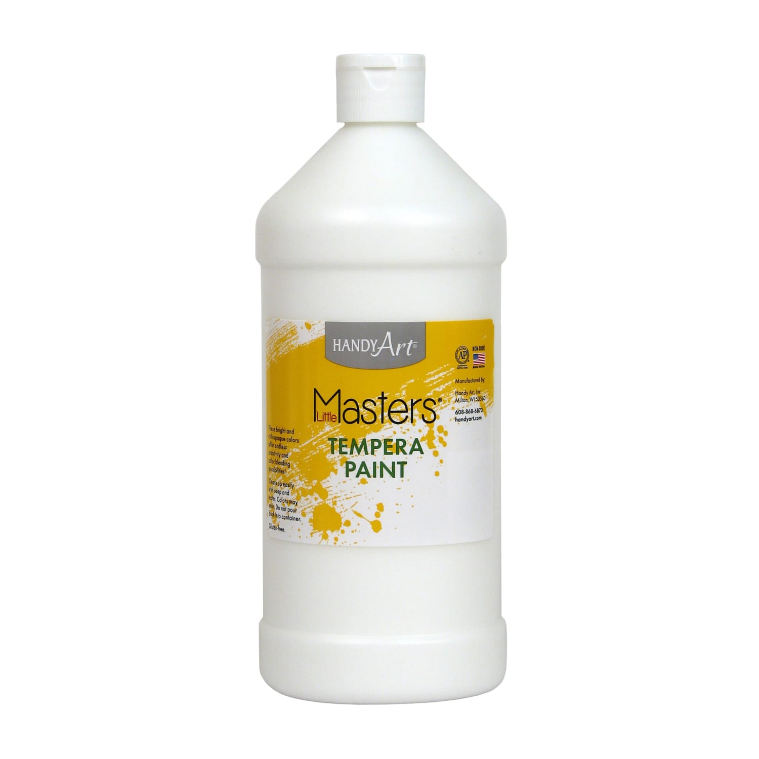 Handy Art Little Masters Tempera Paints, 32 Oz, White, Pack Of 6 Paints - Image 3