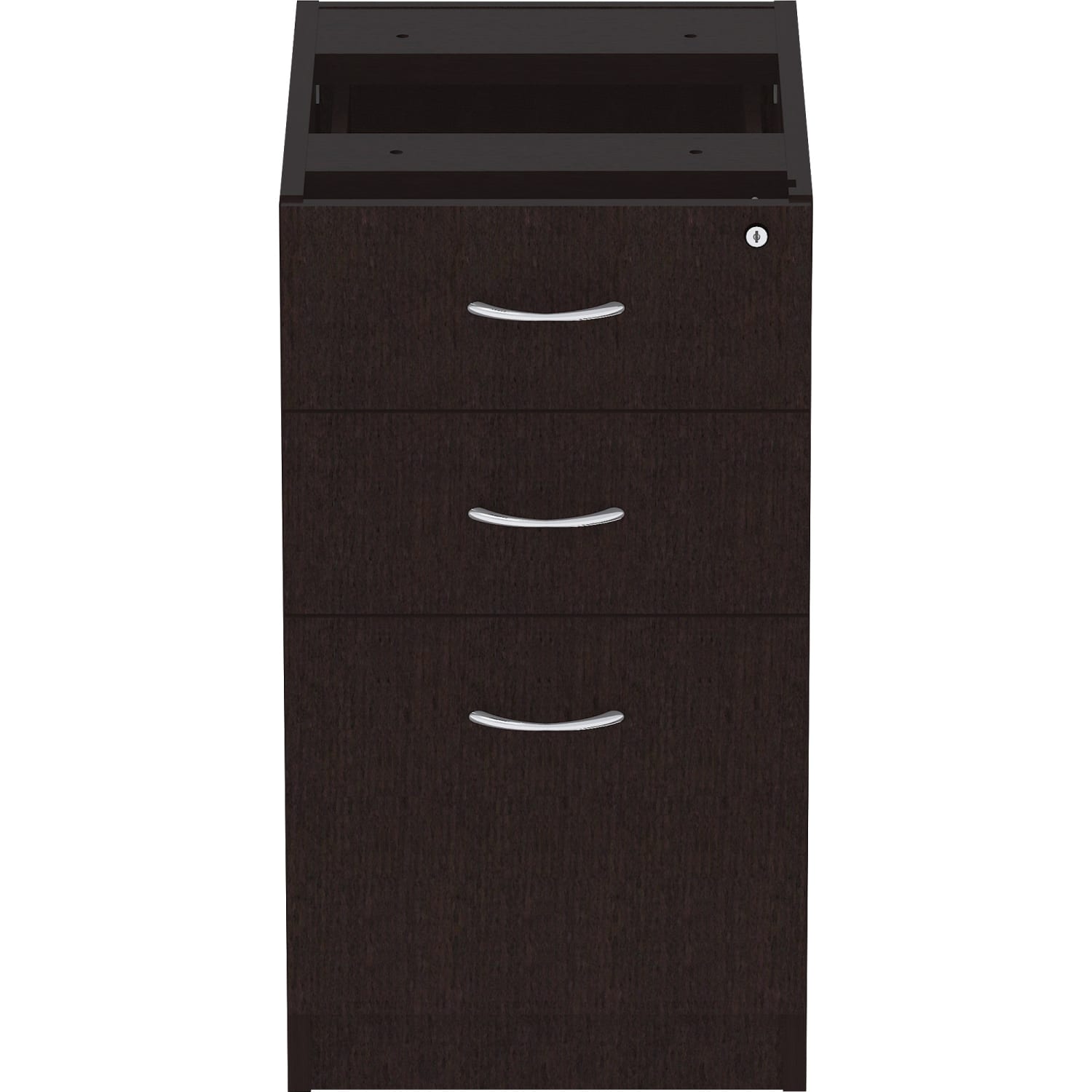 Lorell Essentials 22inD Vertical 3-Drawer Pedestal File Cabinet, Espresso - Image 4