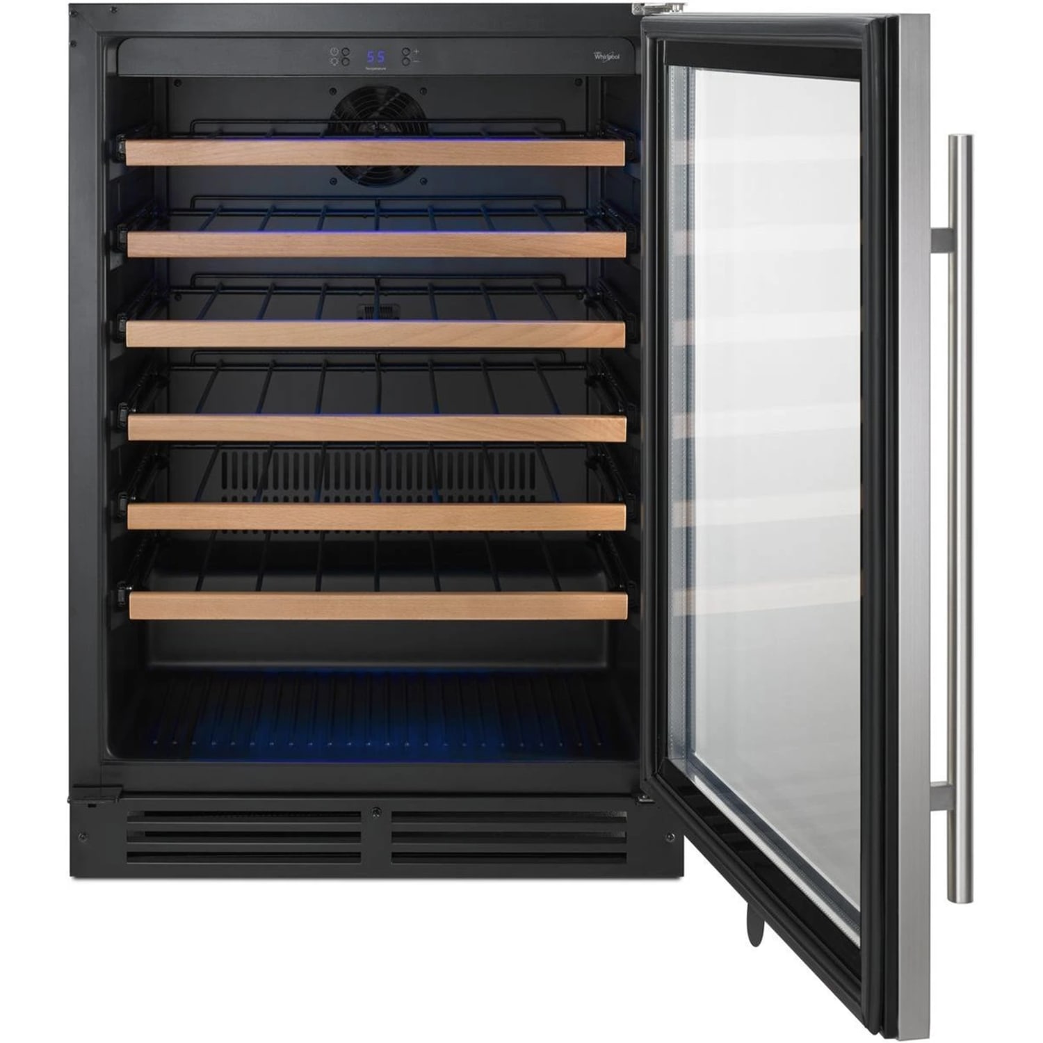 Whirlpool 5.0 Cu. Ft. Undercounter Wine Cellar Refrigerator, Silver - Image 3
