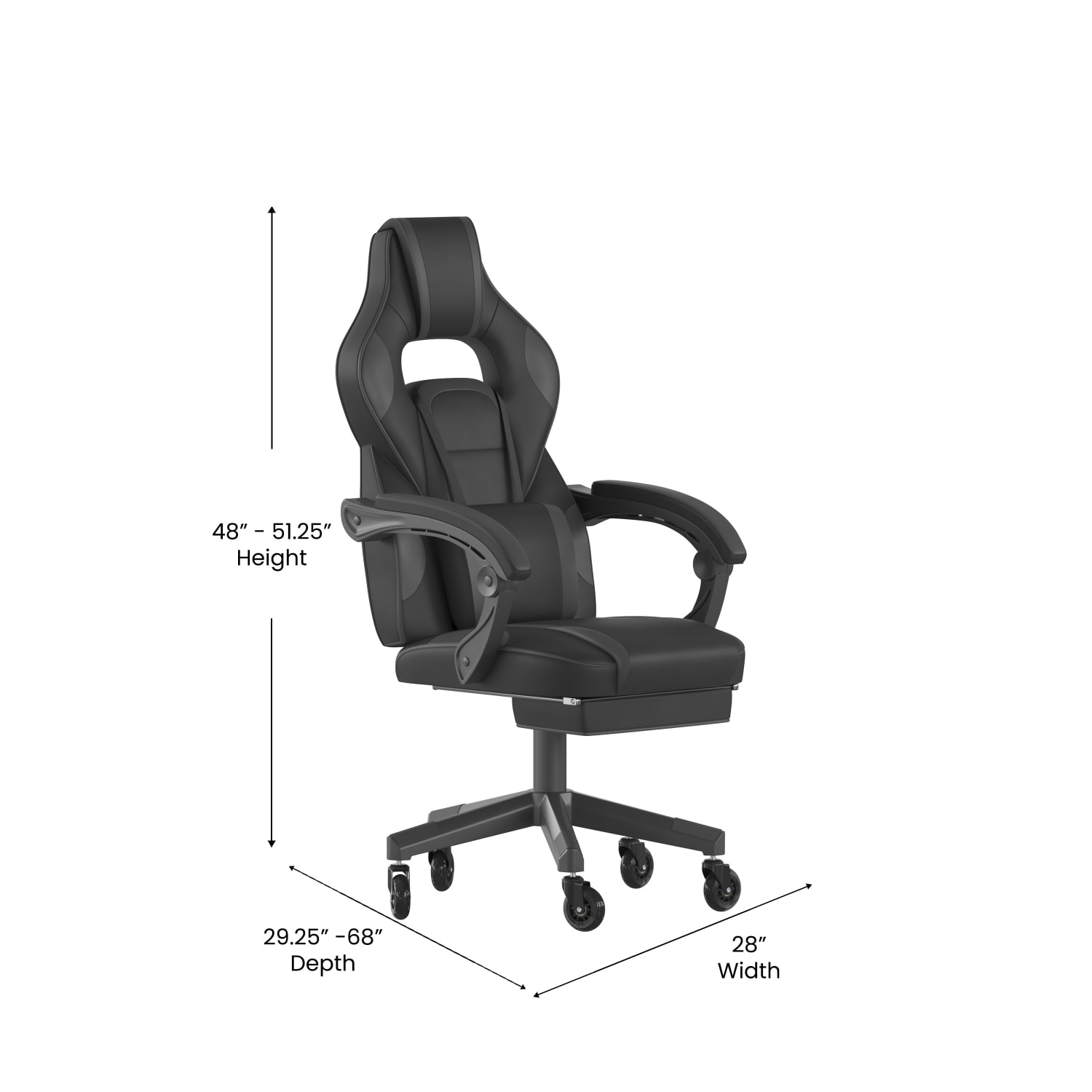 Flash Furniture X40 Ergonomic Faux Leather Racing Computer Gaming Chair, Black/Gray - Image 6