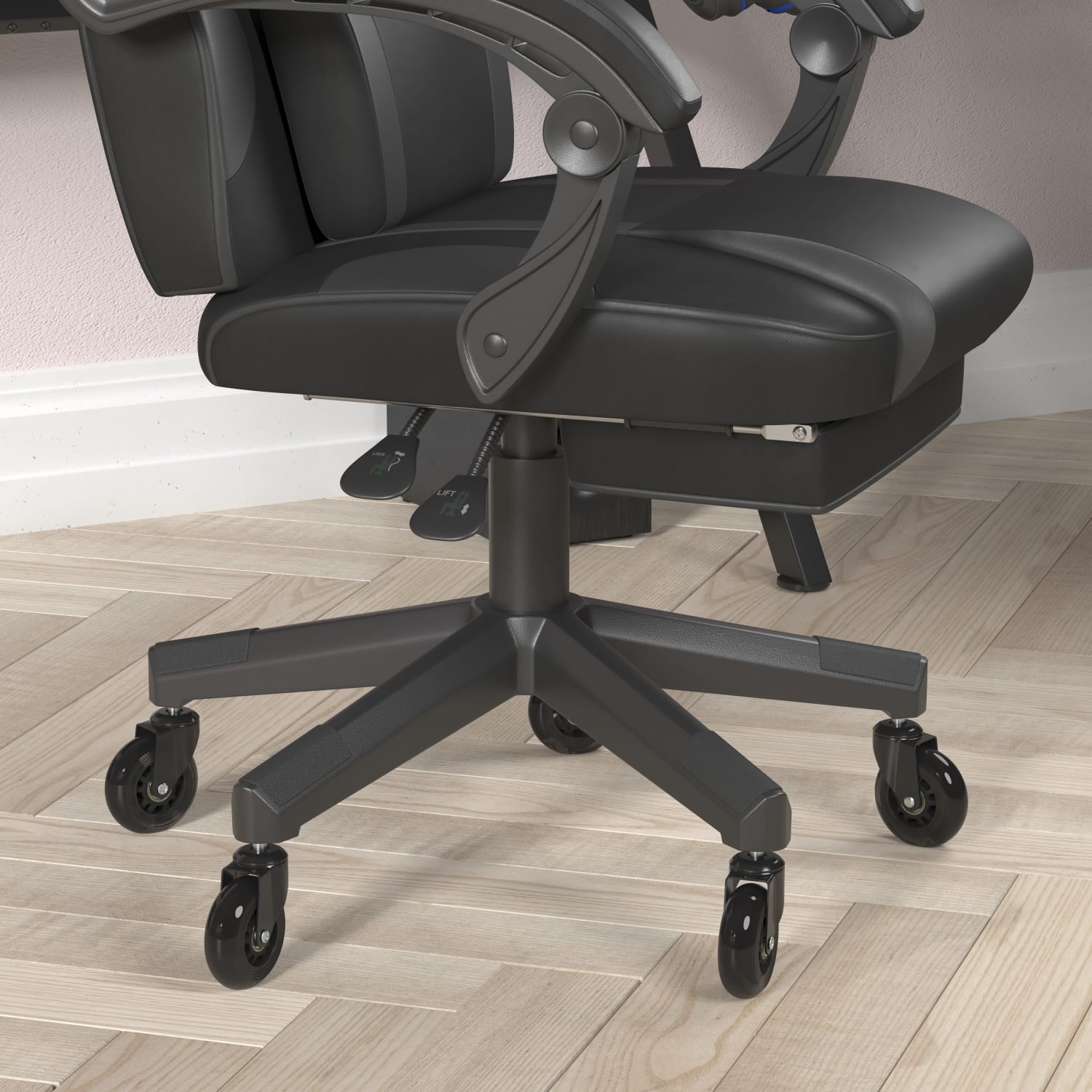 Flash Furniture X40 Ergonomic Faux Leather Racing Computer Gaming Chair, Black/Gray - Image 8