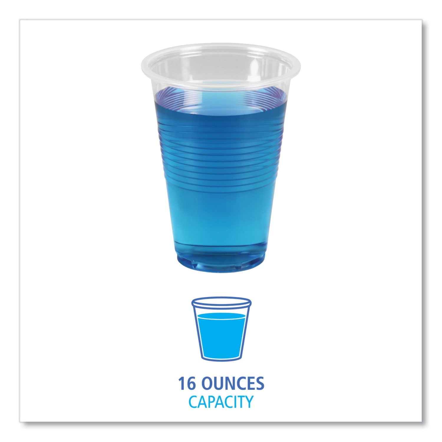 Boardwalk Plastic Cold Cups, 16 Oz, Clear, Pack Of 50 Cups - Image 3