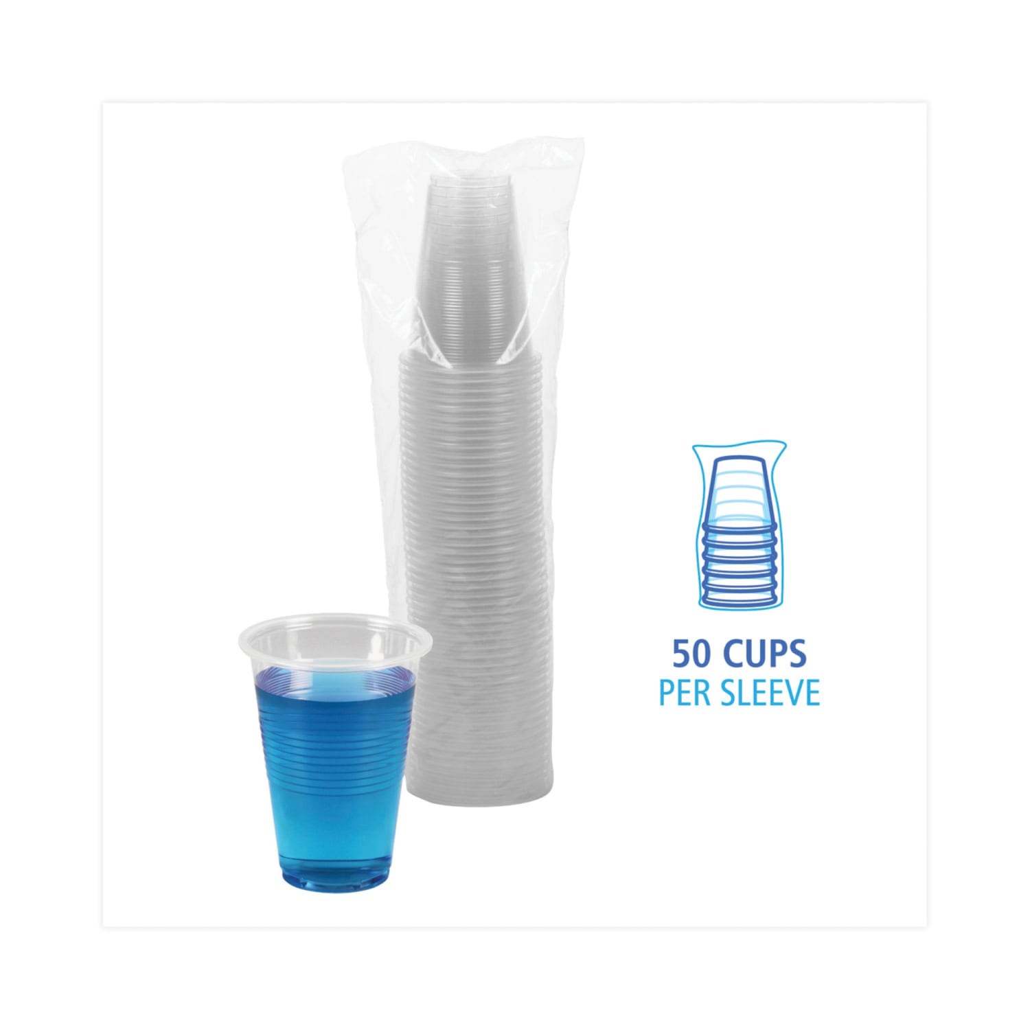 Boardwalk Plastic Cold Cups, 16 Oz, Clear, Pack Of 50 Cups - Image 5