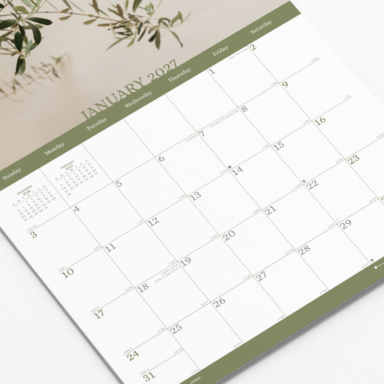 2027 Blueline Colorful Monthly Wall Calendar, 12in x 17in, Minimalist, January To December, C173121, Total Qty 1 - Image 6