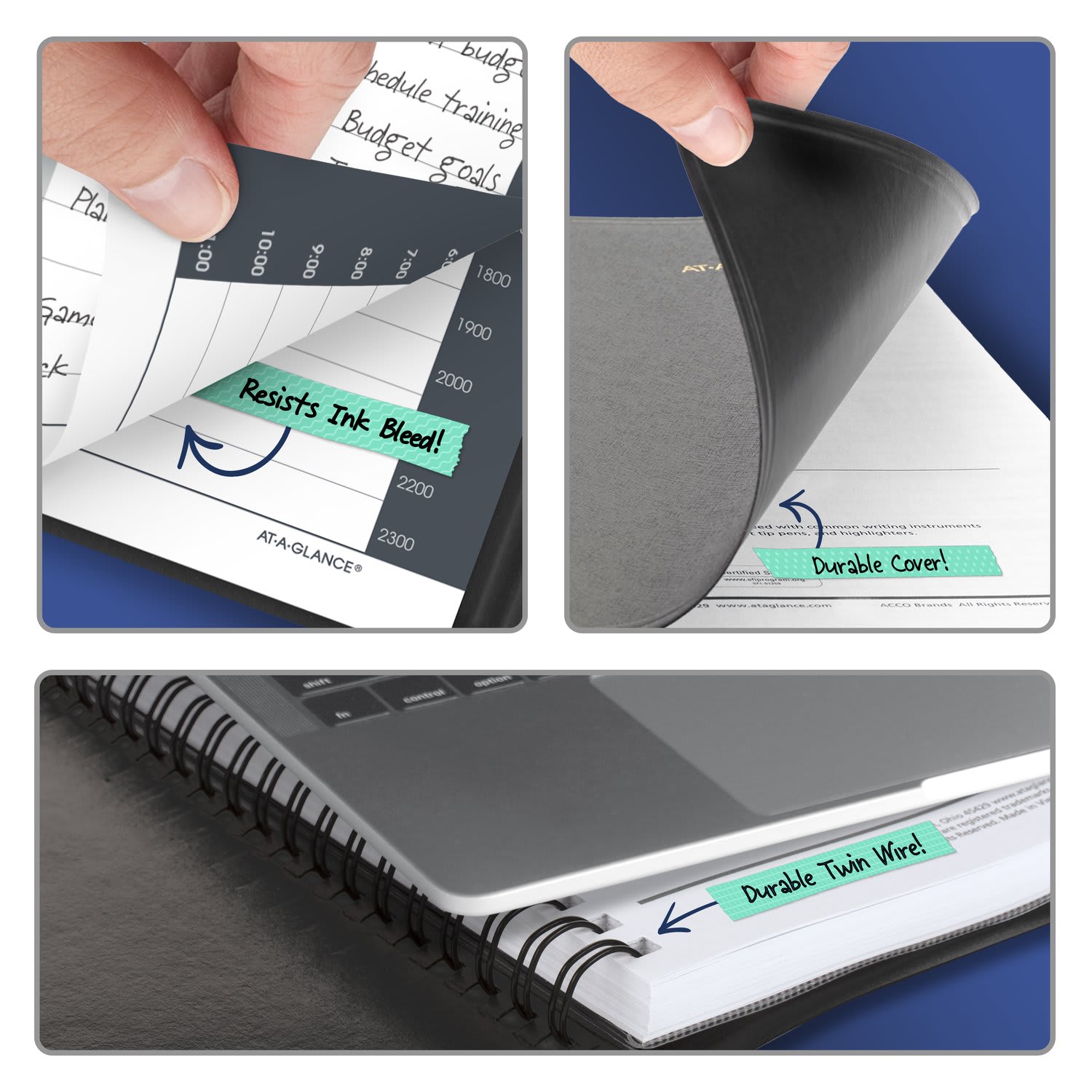AT-A-GLANCE 24-Hour 2027 Daily Appointment Book Planner, Black, Large, 8 1/2in x 11in - Image 6
