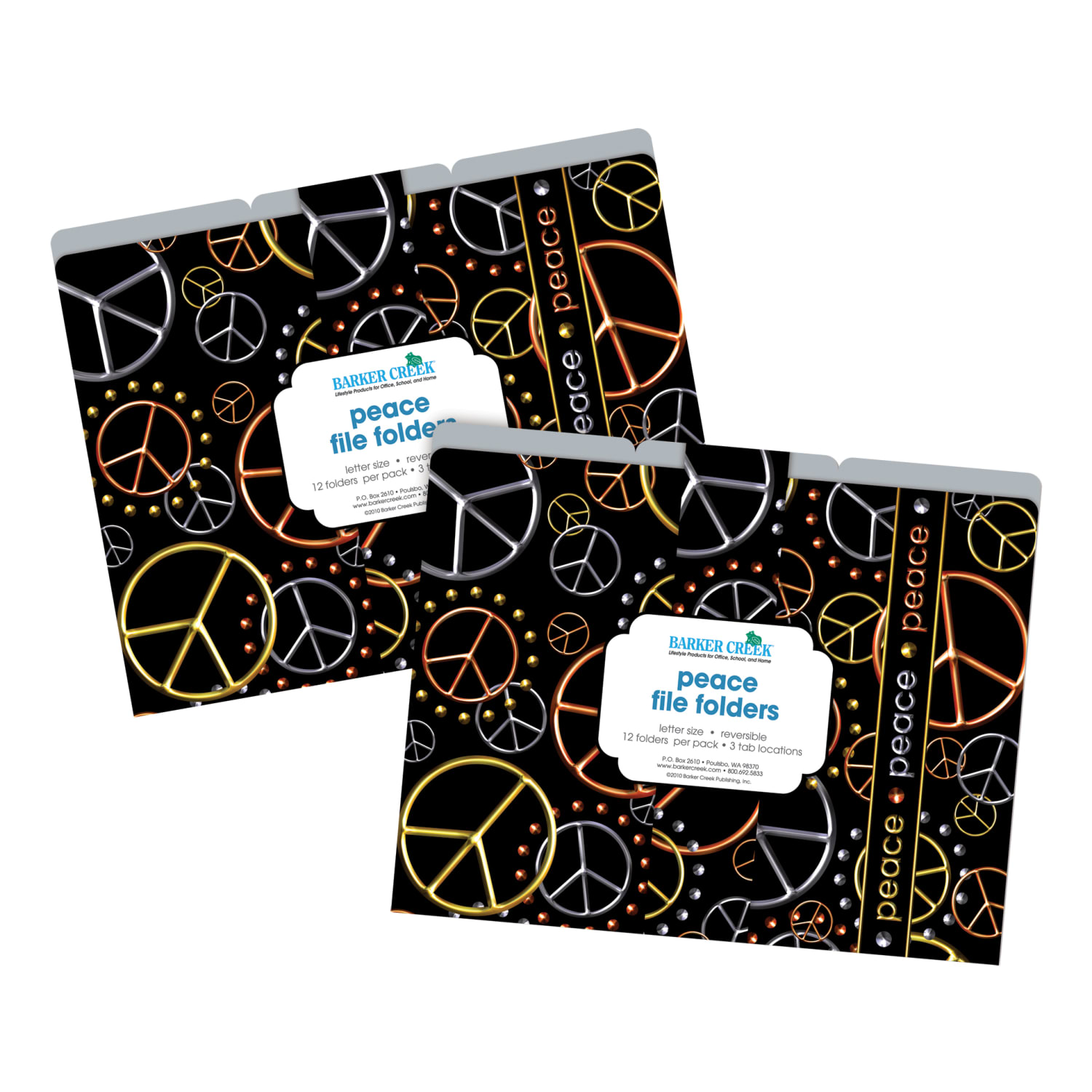 Barker Creek Tab File Folders, Letter Size, Peace, Pack Of 24 Folders - Image 4