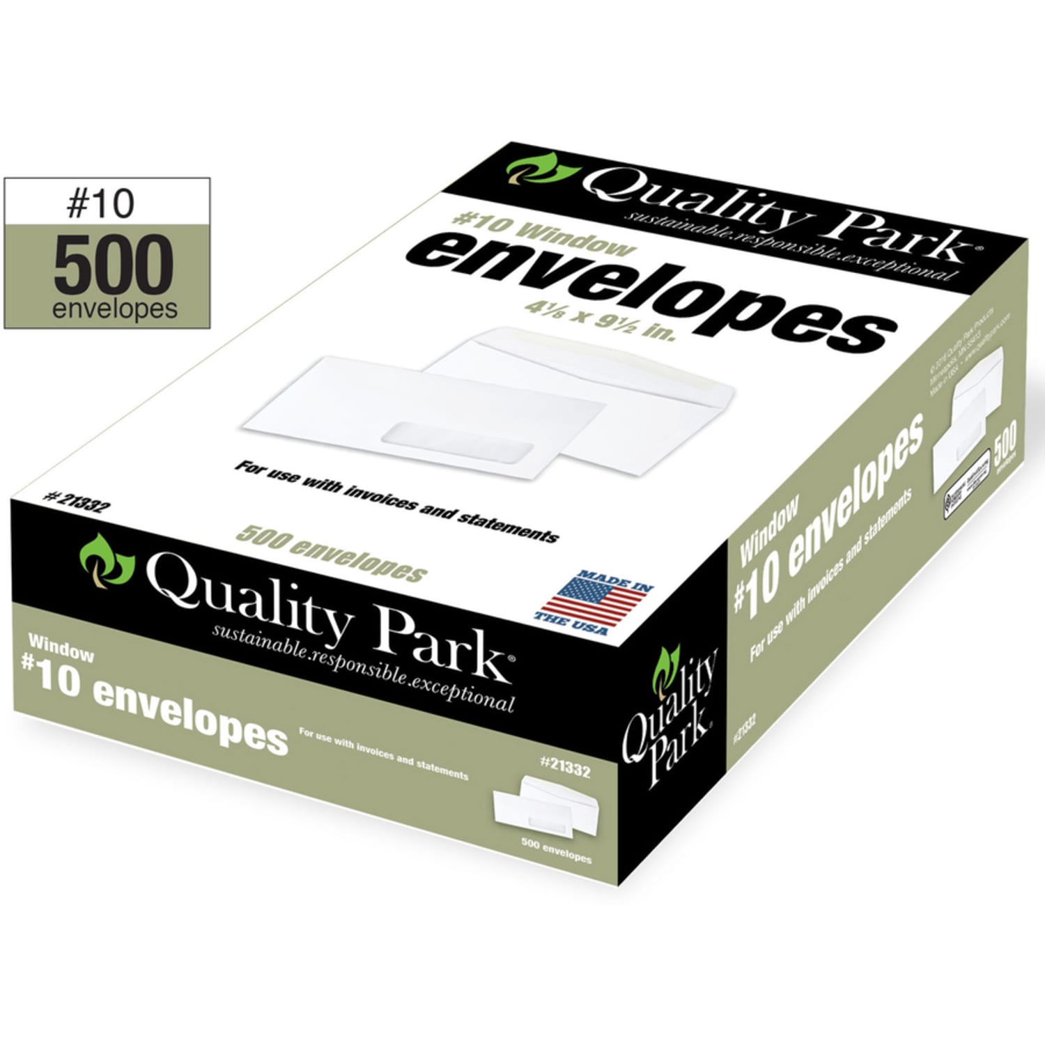 Quality Park #10 Right Window Envelopes, Bottom Left, Gummed Seal, White, Box Of 500 - Image 4