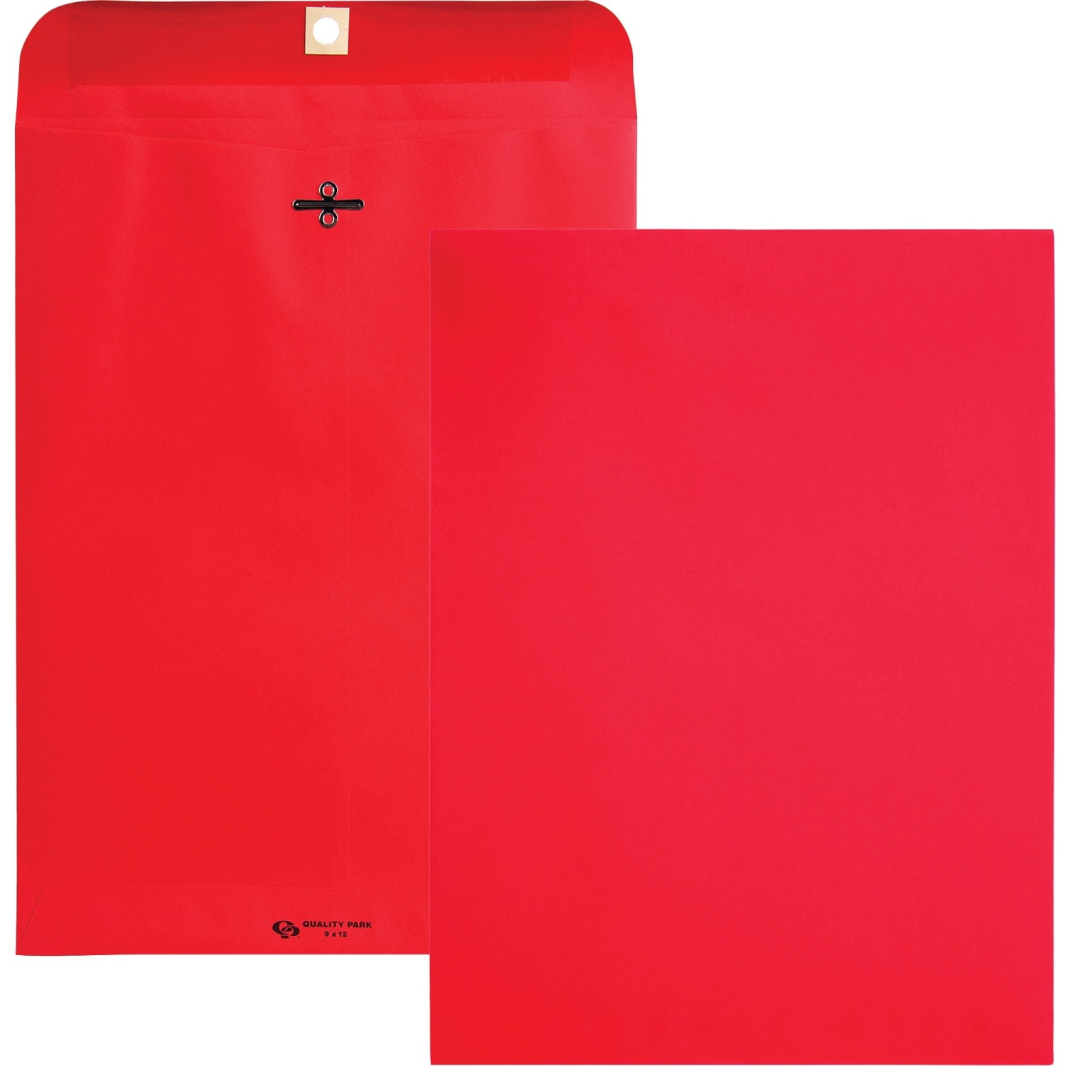 Quality Park Brightly Colored 9x12 Clasp Envelopes - Clasp - #90 - 9in Width x 12in Length - 28 lb - Clasp - Paper - 10 / Pack - Red - Image 3