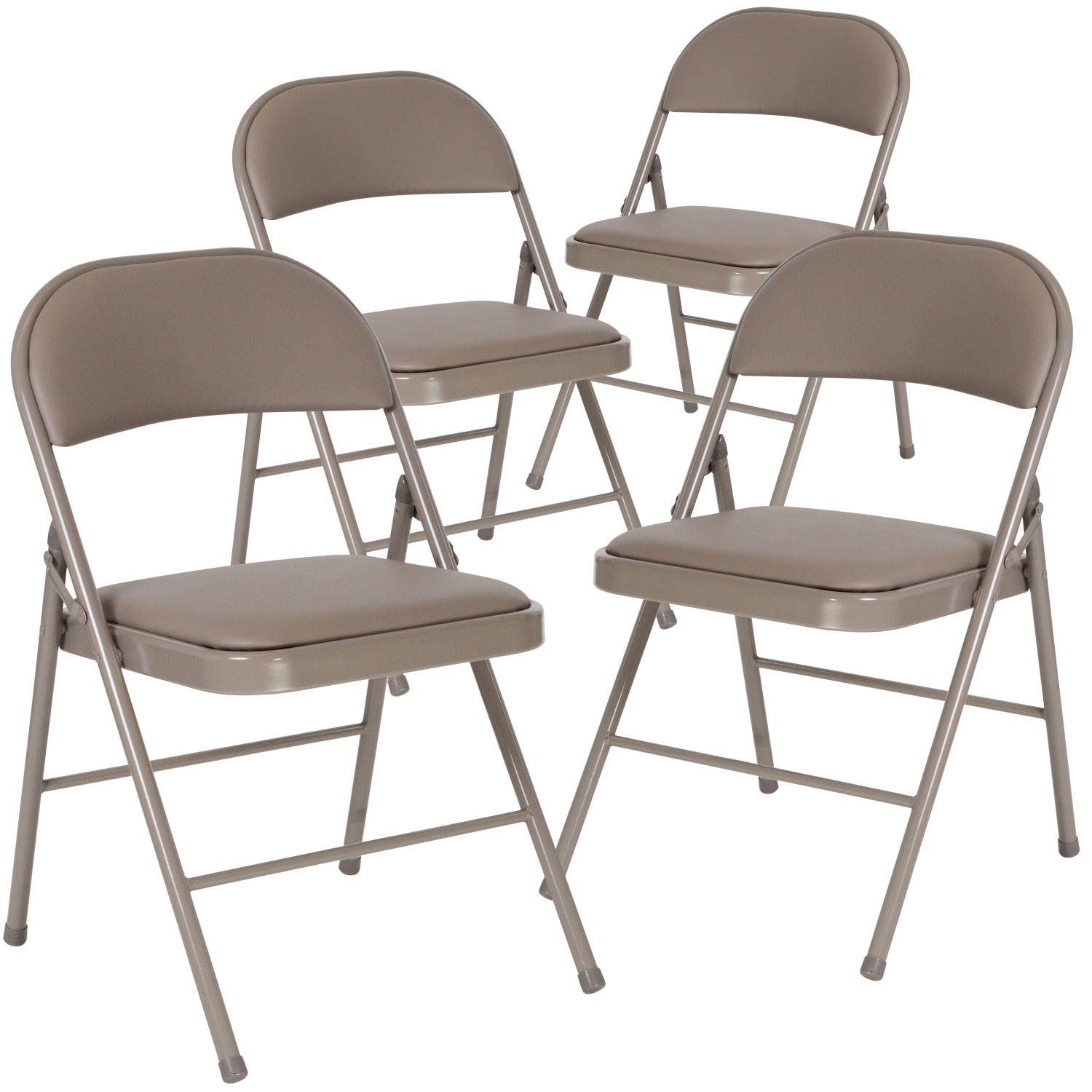 Flash Furniture Hercules Double Braced Vinyl Folding Chairs Set Of 4 Folding Chairs Gray PopularChairscom