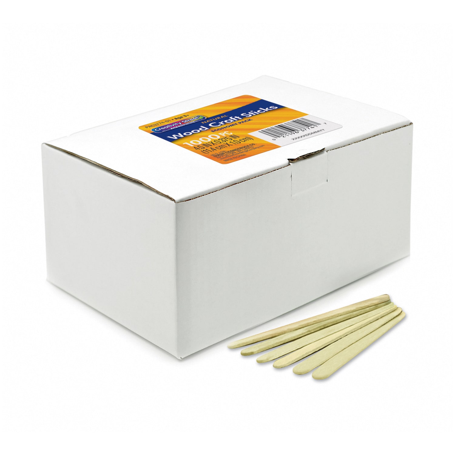 Creativity Street Economy Regular Craft Sticks, 4-1/2in x 3/8in, Natural, 1,000 Pieces Per Pack, Set Of 3 Packs - Image 3