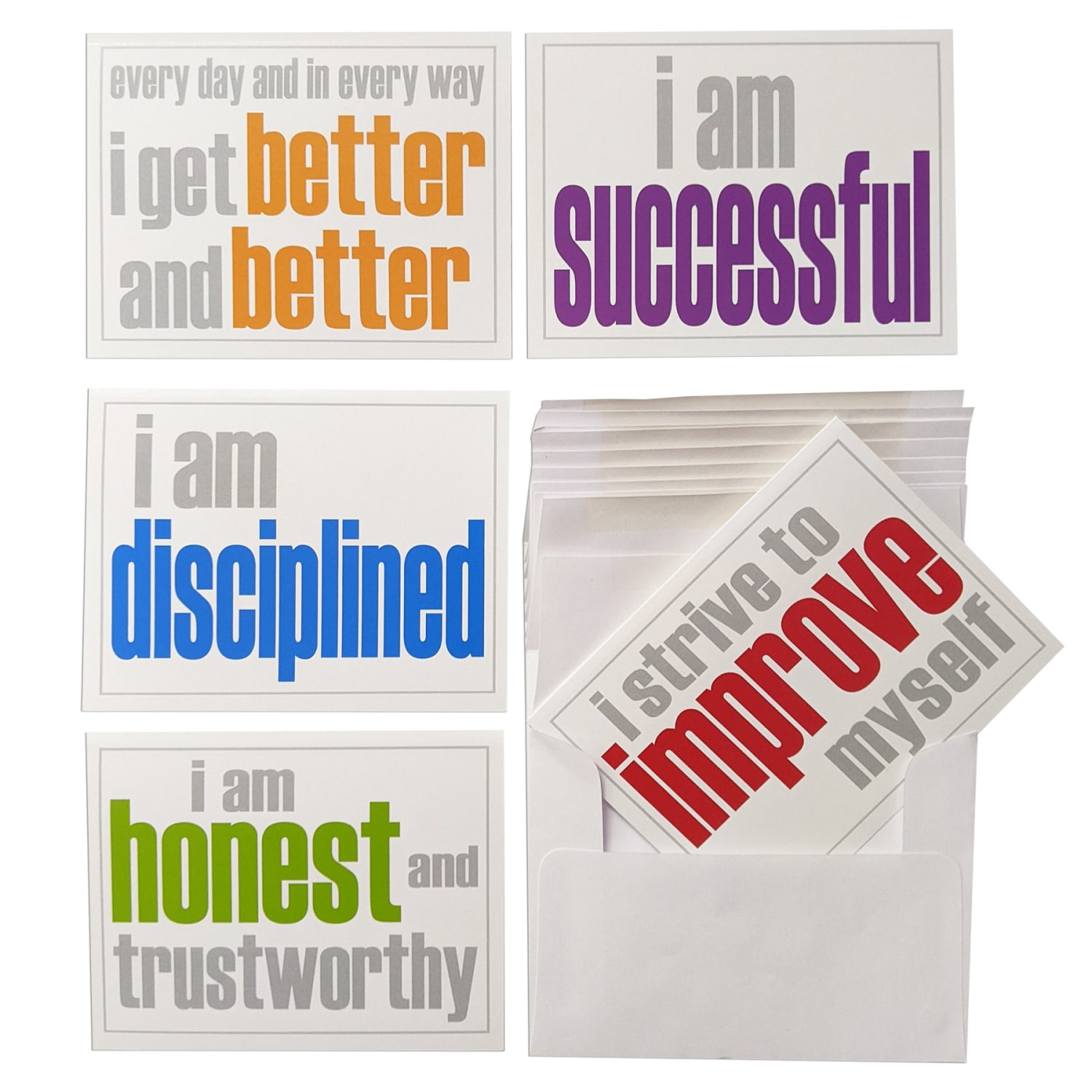 Inspired Minds Note Cards With Envelope, Inner Strength Booster Set, 5-1/2in x 4-1/4in, 10 Per Pack, Set Of 2 Packs - Image 3
