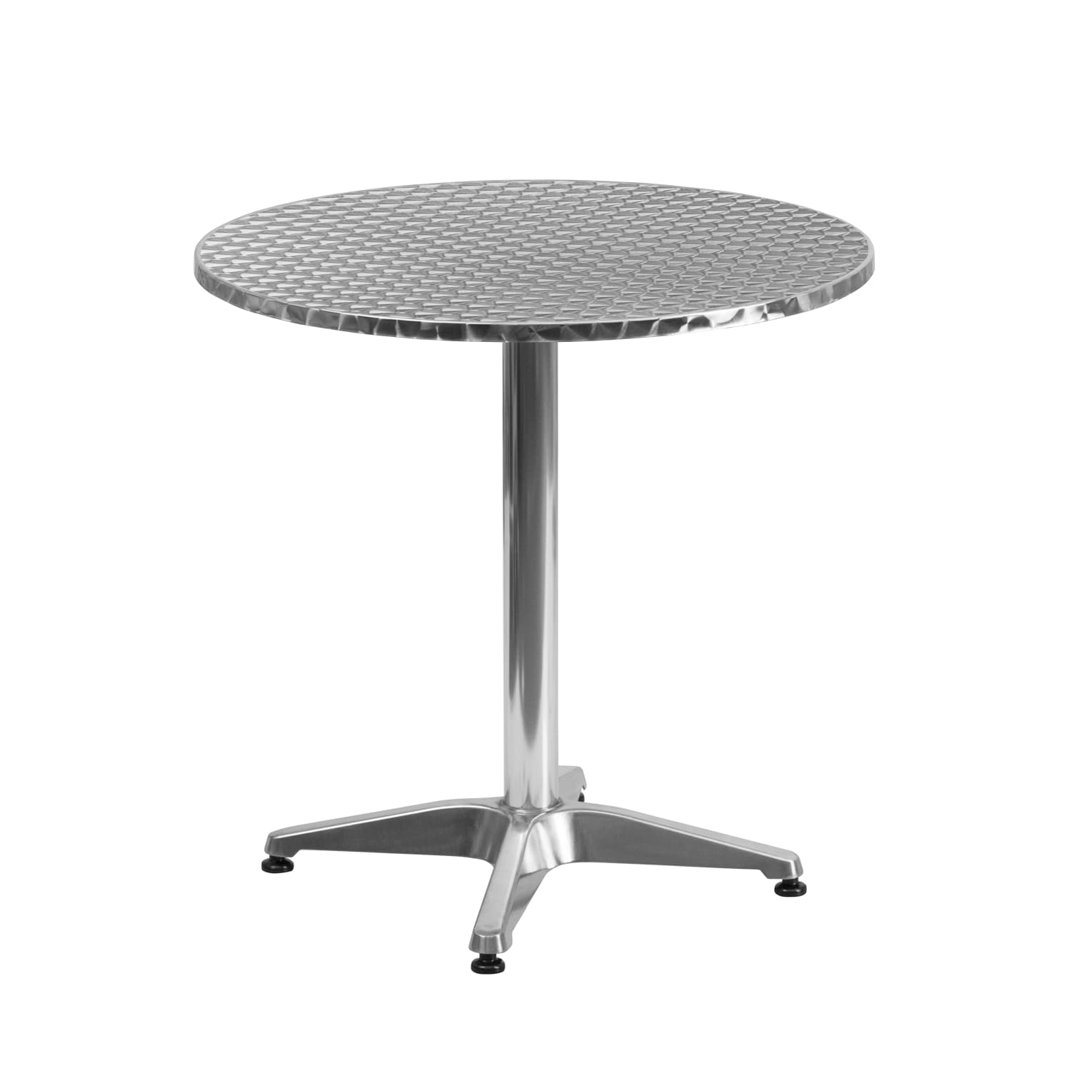 Flash Furniture Lila 3-Piece 27-1/2in Round Aluminum Indoor/Outdoor Table Set With Rattan Chairs, Black - Image 5