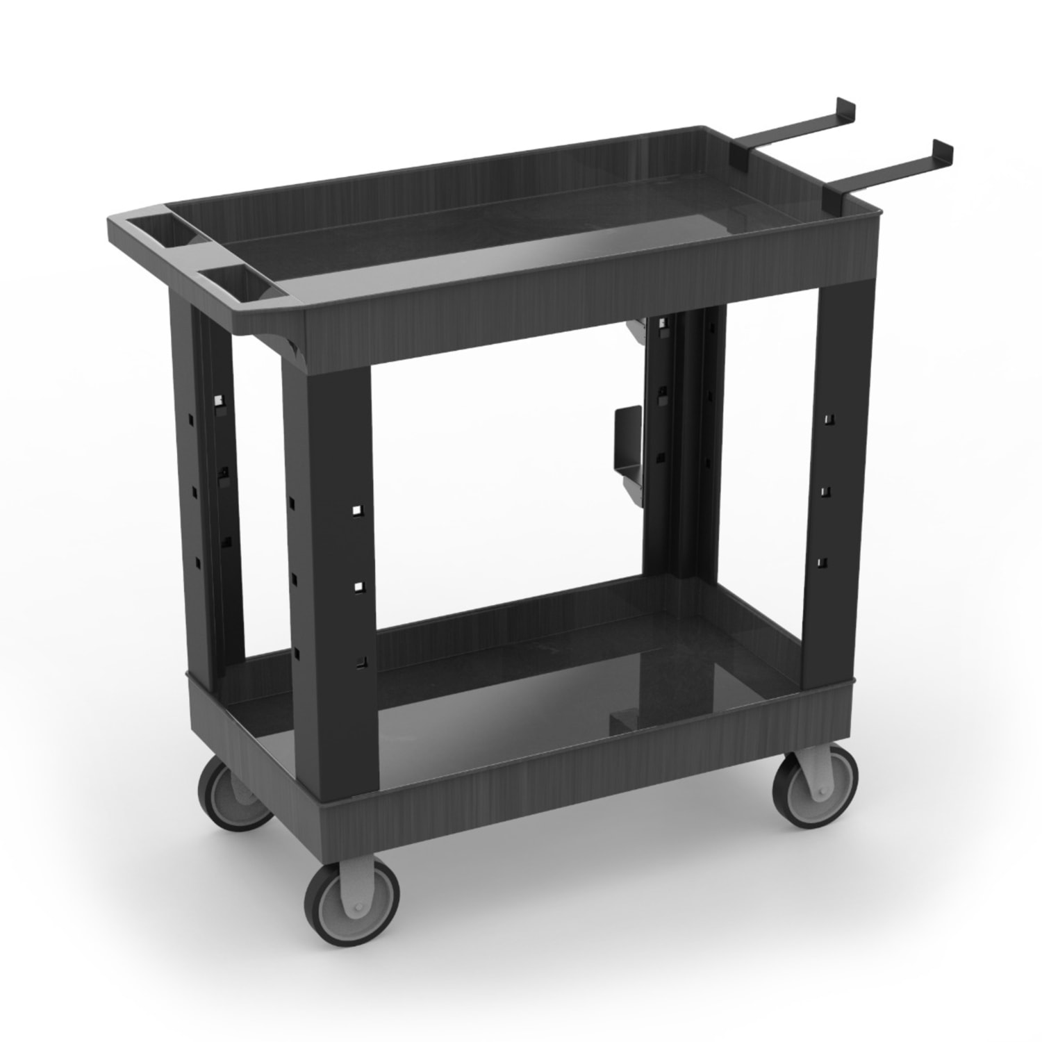 Luxor Heavy-Duty Industrial Utility Cart, 35-1/4inH x 32inW x 18inD, Black - Image 3