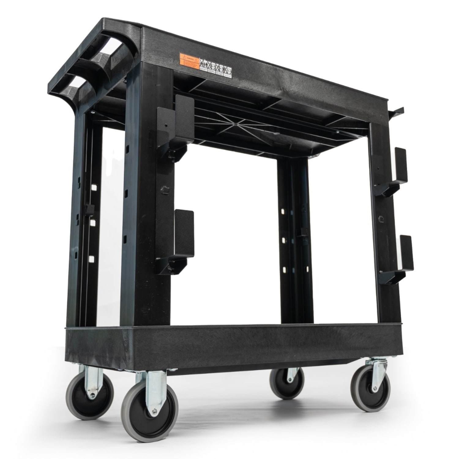 Luxor Heavy-Duty Industrial Utility Cart, 35-1/4inH x 32inW x 18inD, Black - Image 4