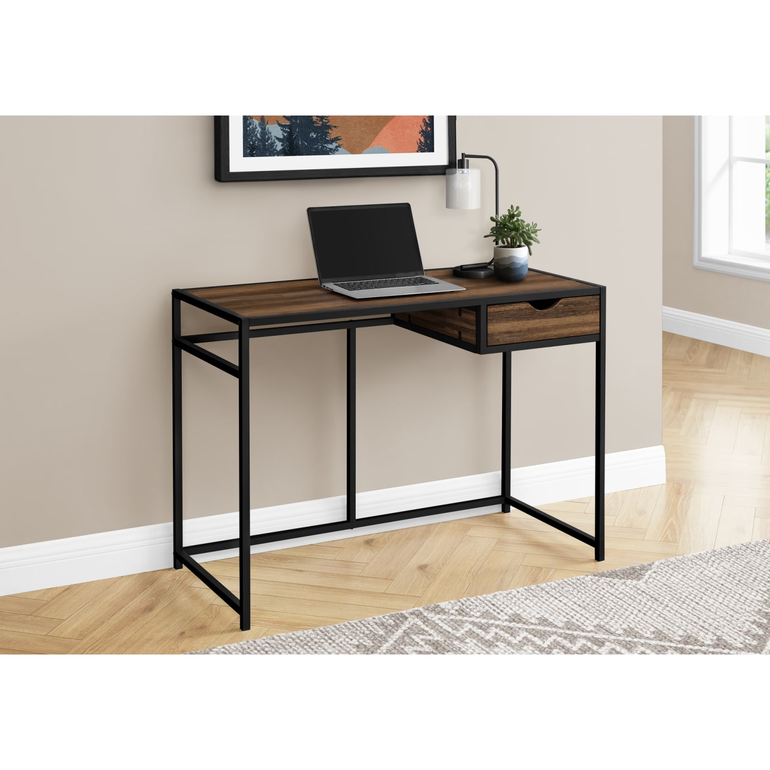 Monarch Specialties Riva 43inW Computer Desk, Brown - Image 3