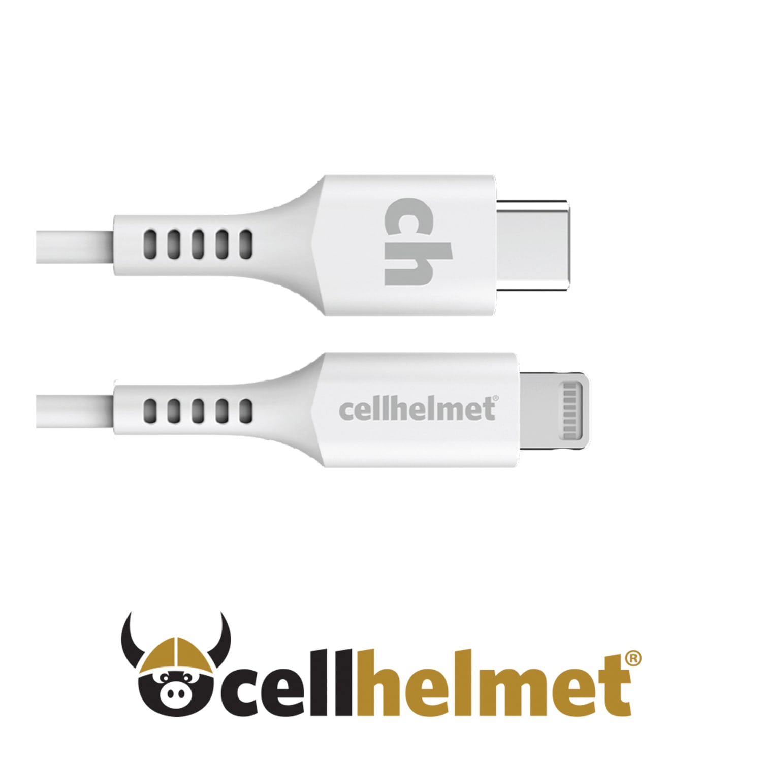 cellhelmet Charge And Sync USB-C To Lightning Round Cable, 10ft, Gray - Image 5
