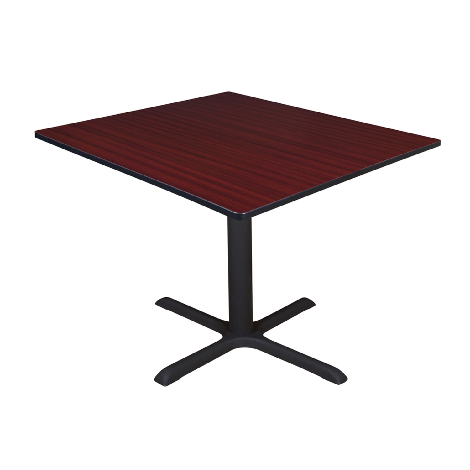 Regency Cain Square X-Base Breakroom Table, 29inH x 48inW x 48inD, Mahogany/Black