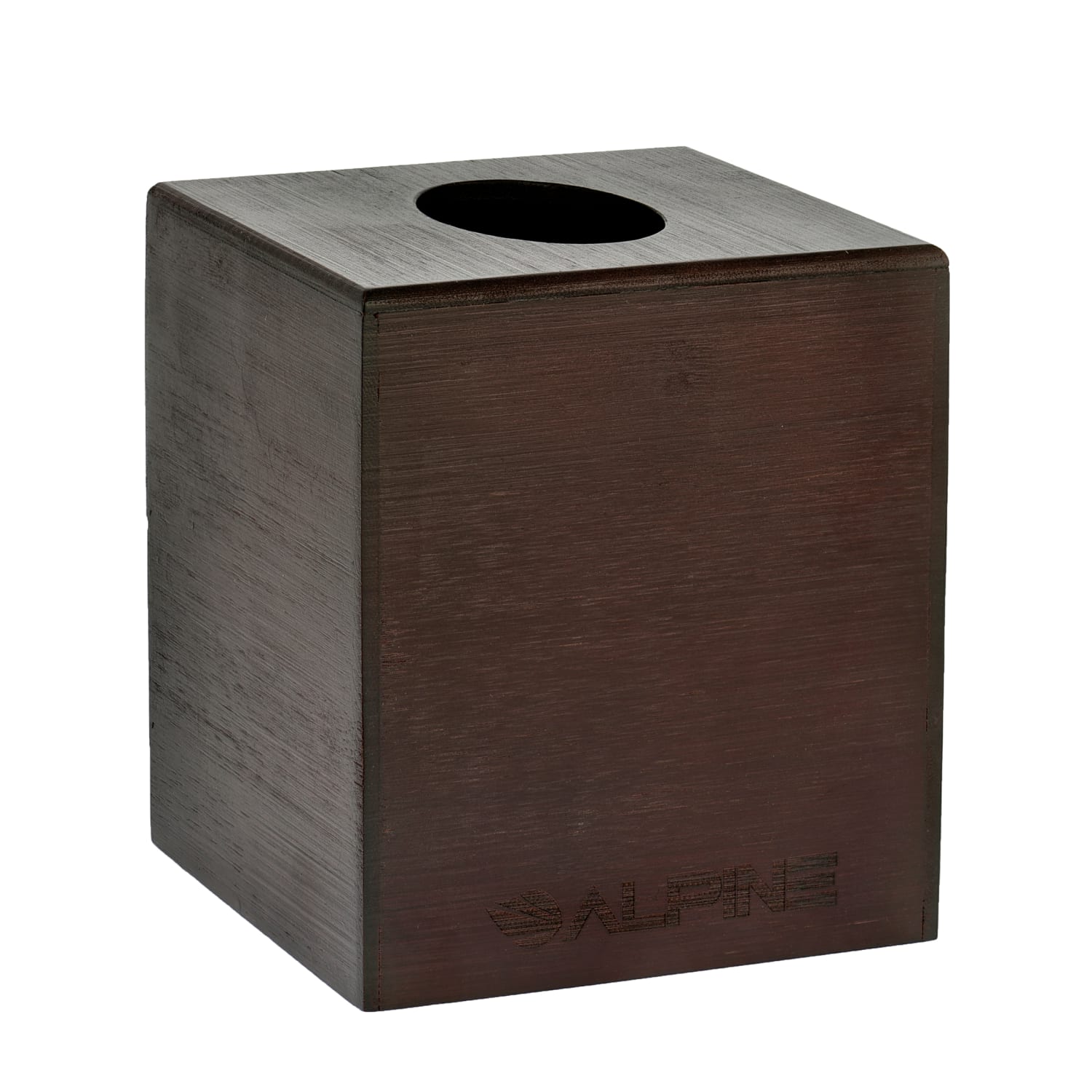 Alpine Wooden Tissue Box Covers, 6-1/4in x 5-1/2in x 5-1/2in, Espresso, Pack Of 3 Covers - Image 3