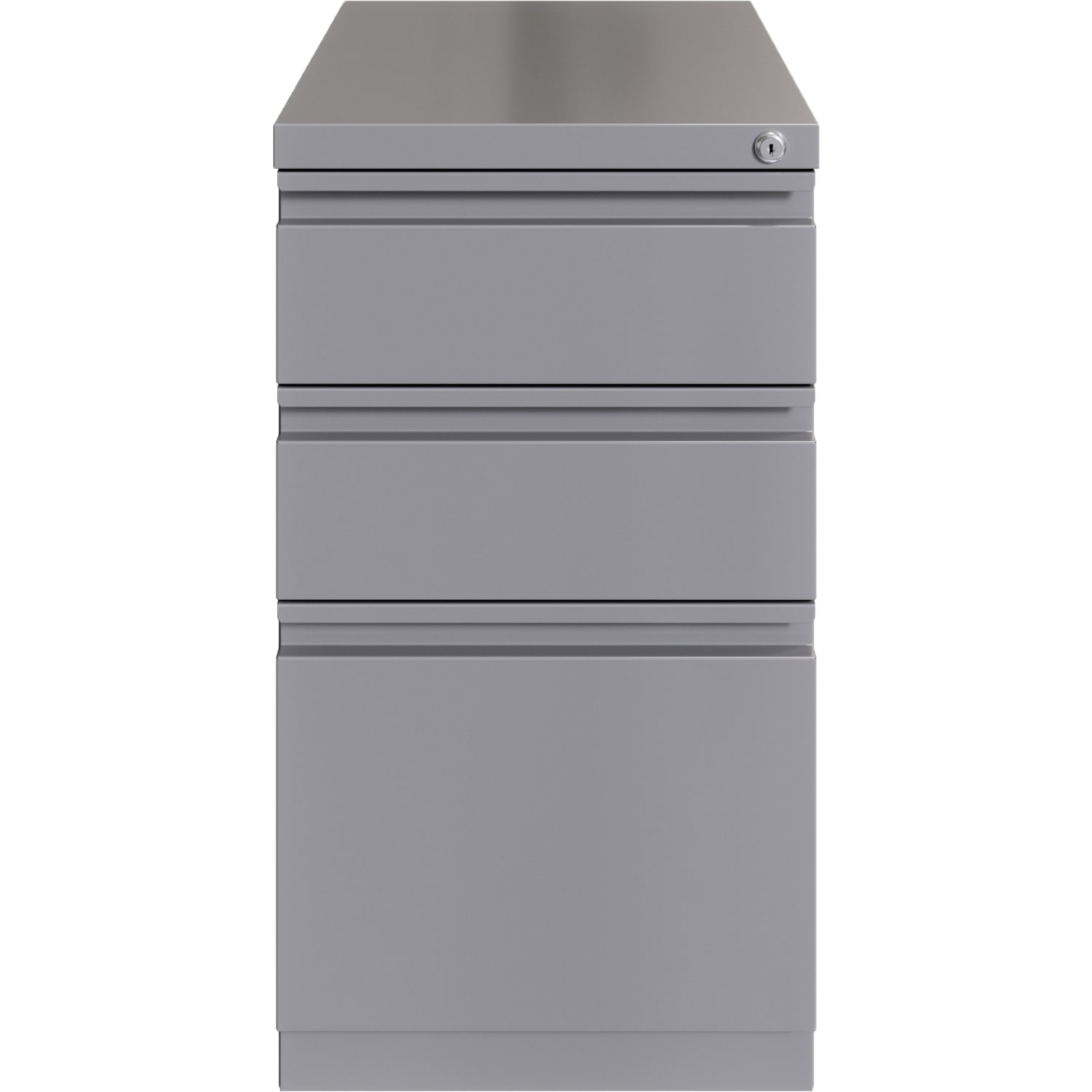 Hirsh 20inD Vertical 3-Drawer Mobile Pedestal File Cabinet, Arctic Silver