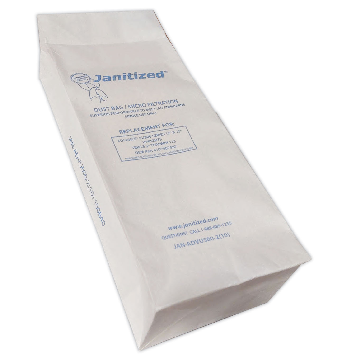 Janitized Vacuum Filter Bags Designed to Fit Advance VU500/Triple S Triumph, 100/Carton - Image 4