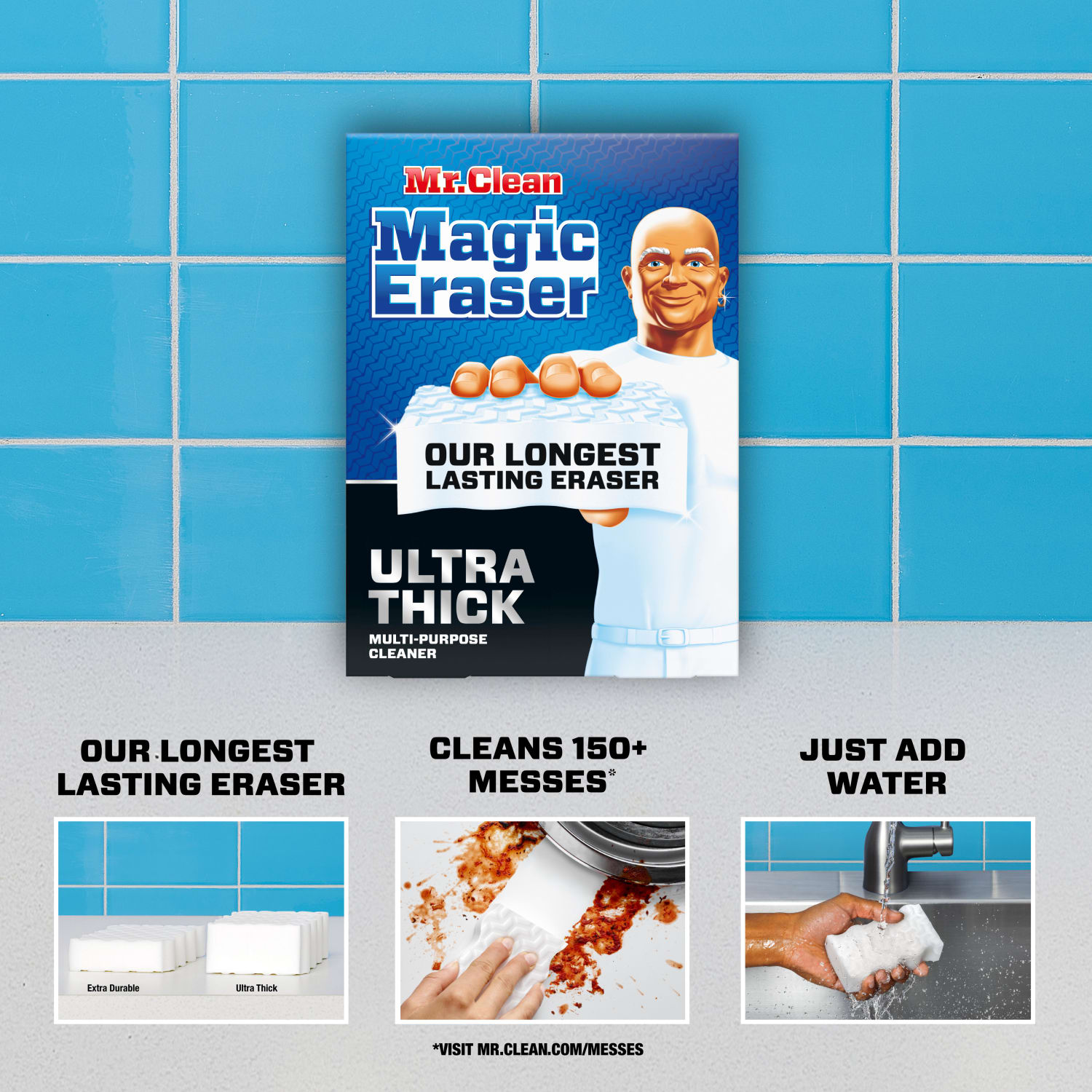 Mr. Clean Magic Eraser Sponges, 2-5/16in x 4-5/8in, White, Pack Of 5 Sponges - Image 4