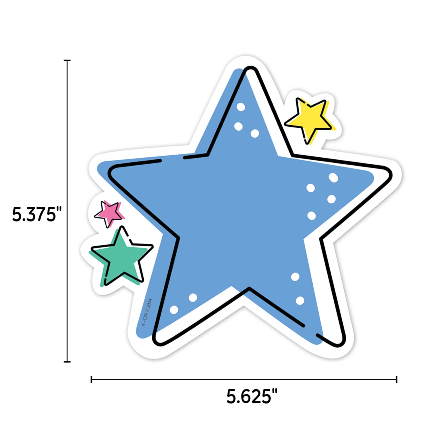 Creative Teaching Press Designer Cut-Outs, 6in, Star Bright Stars, 36 Cut-Outs Per Pack, Bundle Of 3 Packs - Image 4