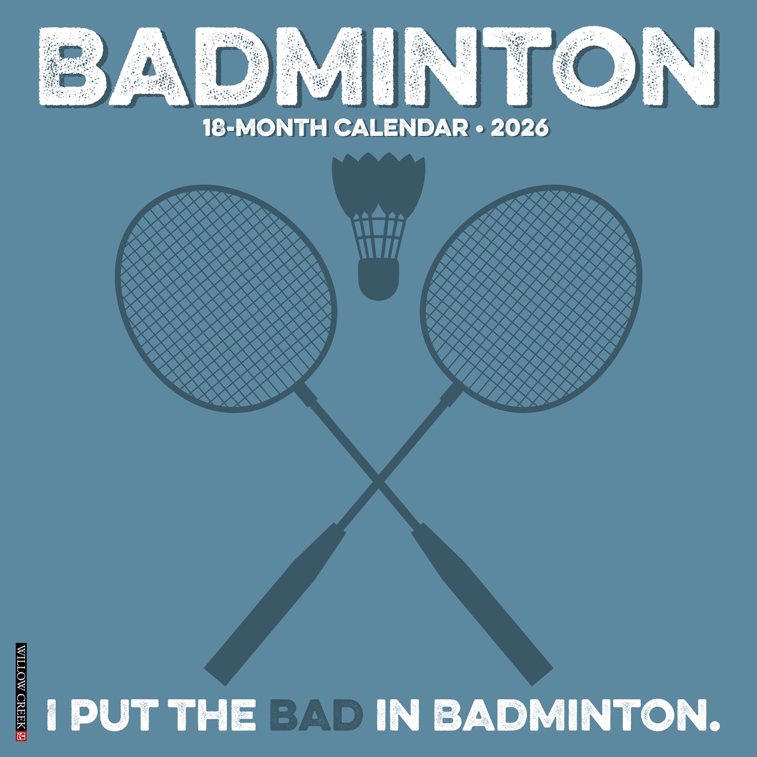 2026 Willow Creek Press Art & Design Monthly Wall Calendar, 12in x 12in, Badminton, January To December, 55663