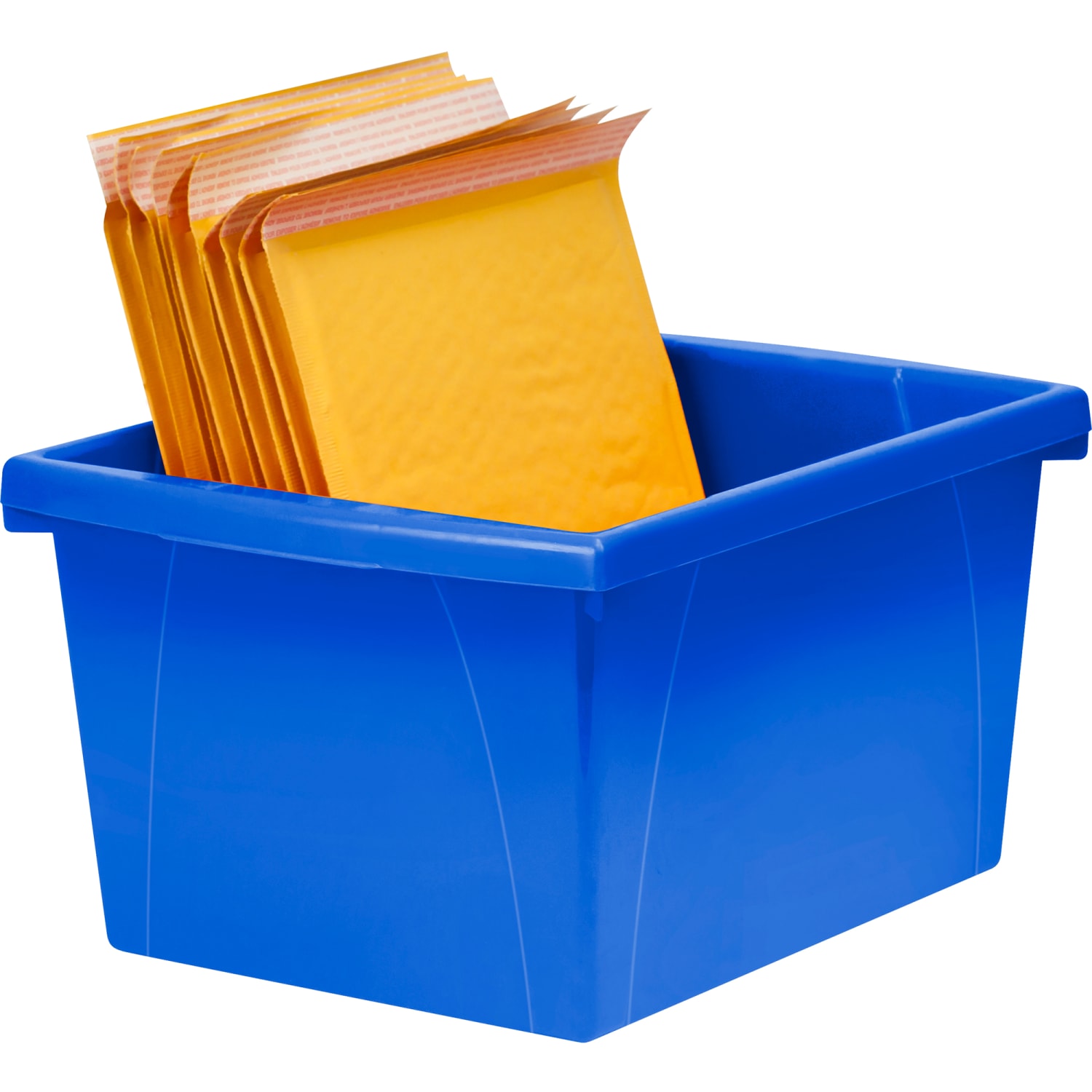 Storex Classroom Storage Bins, 4 Gallon, 7-15/16inH x 11-5/16inW x 13-5/8inD, Blue, Pack Of 3 Bins - Image 4