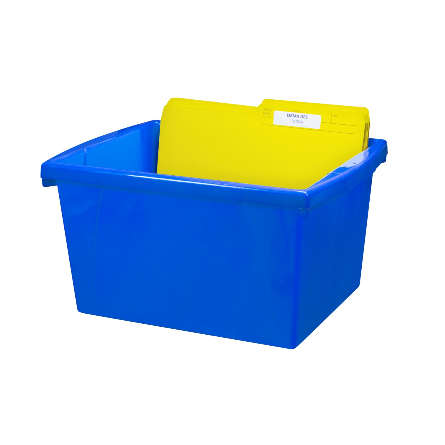 Storex Classroom Storage Bins, 4 Gallon, 7-15/16inH x 11-5/16inW x 13-5/8inD, Blue, Pack Of 3 Bins - Image 6