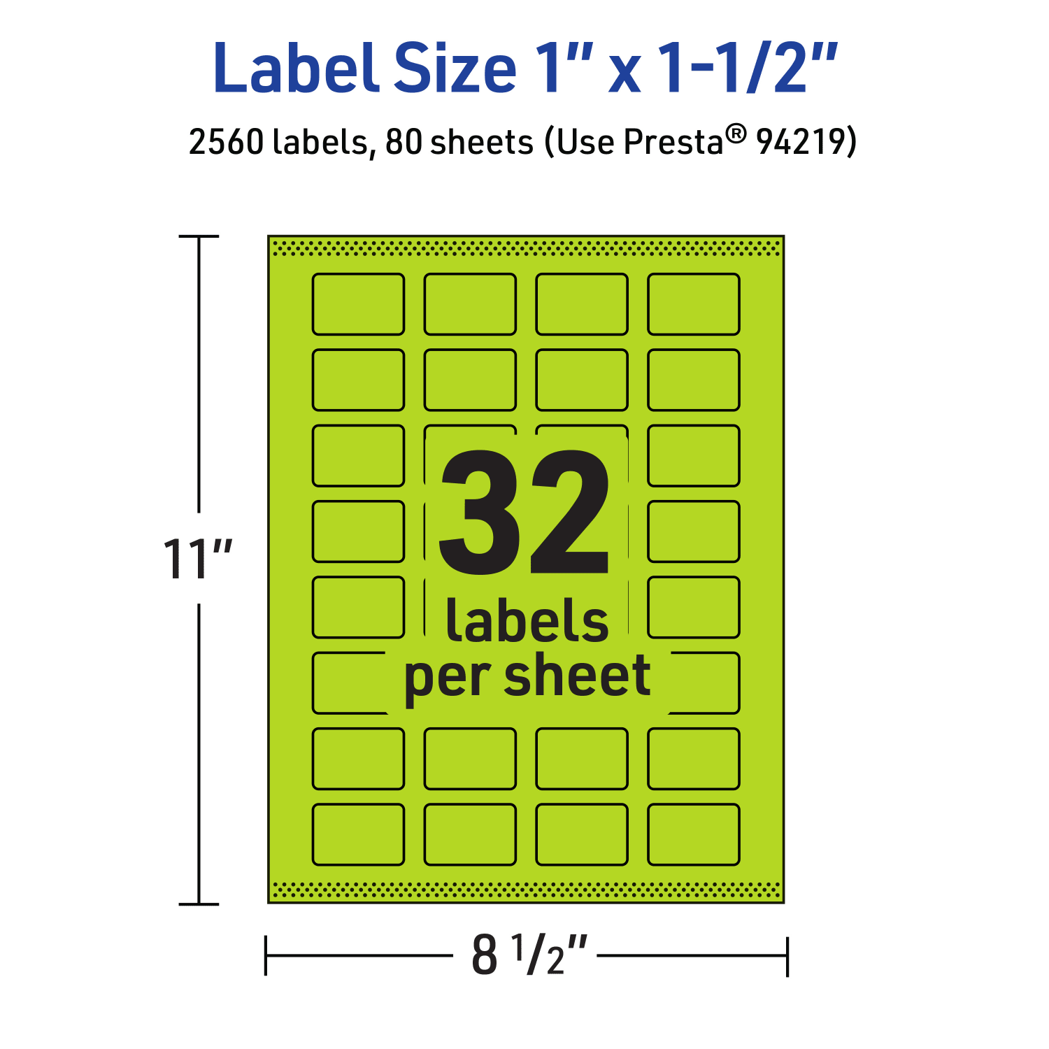 Avery Print-To-The-Edge Labels With Sure Feed Technology And Easy Peel, 94219-BGP80, Rectangle, 1in x 1-1/2in, Matte Bright Green, Pack of 2560 - Image 6