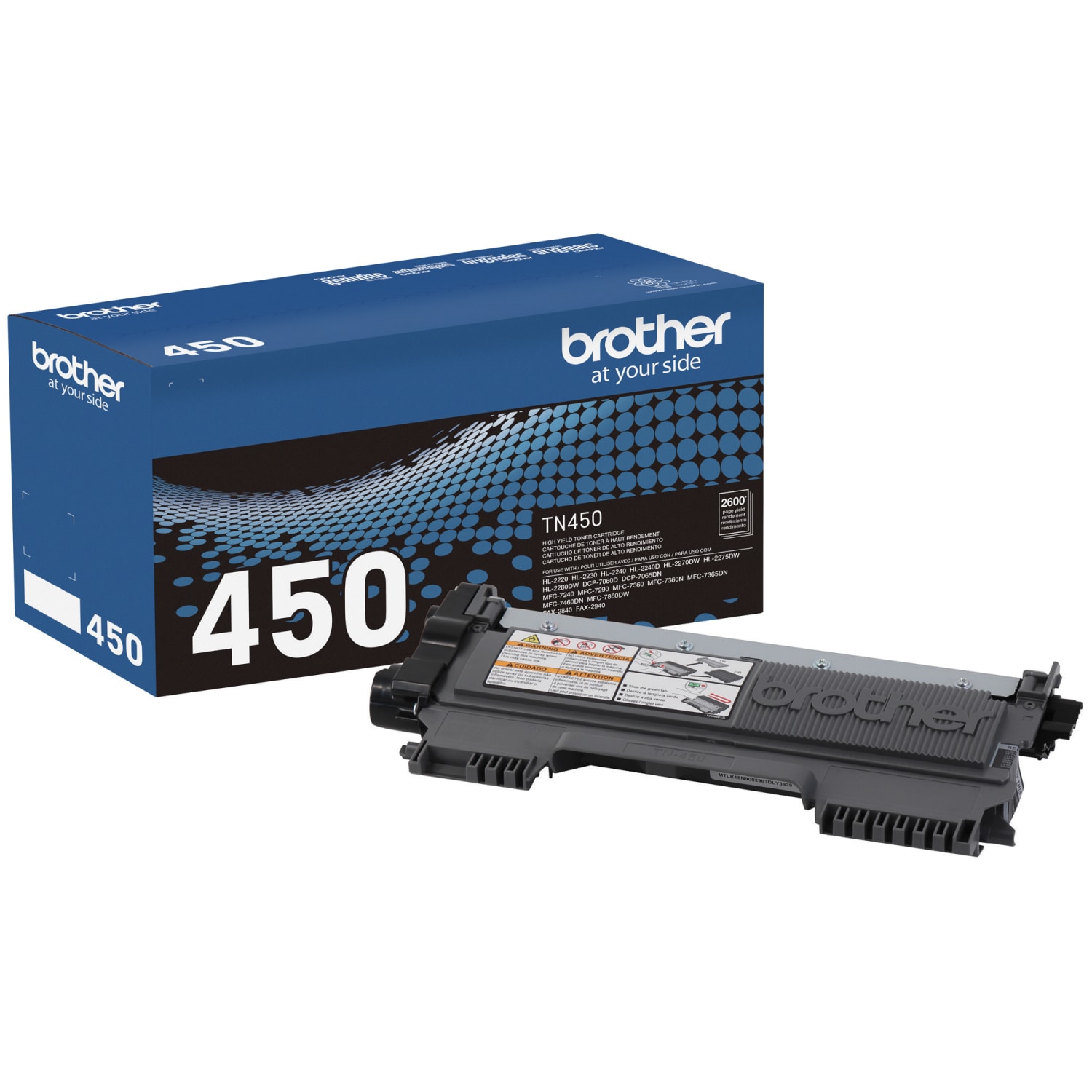 Brother TN-450 Black High Yield Toner Cartridge, TN-450BK