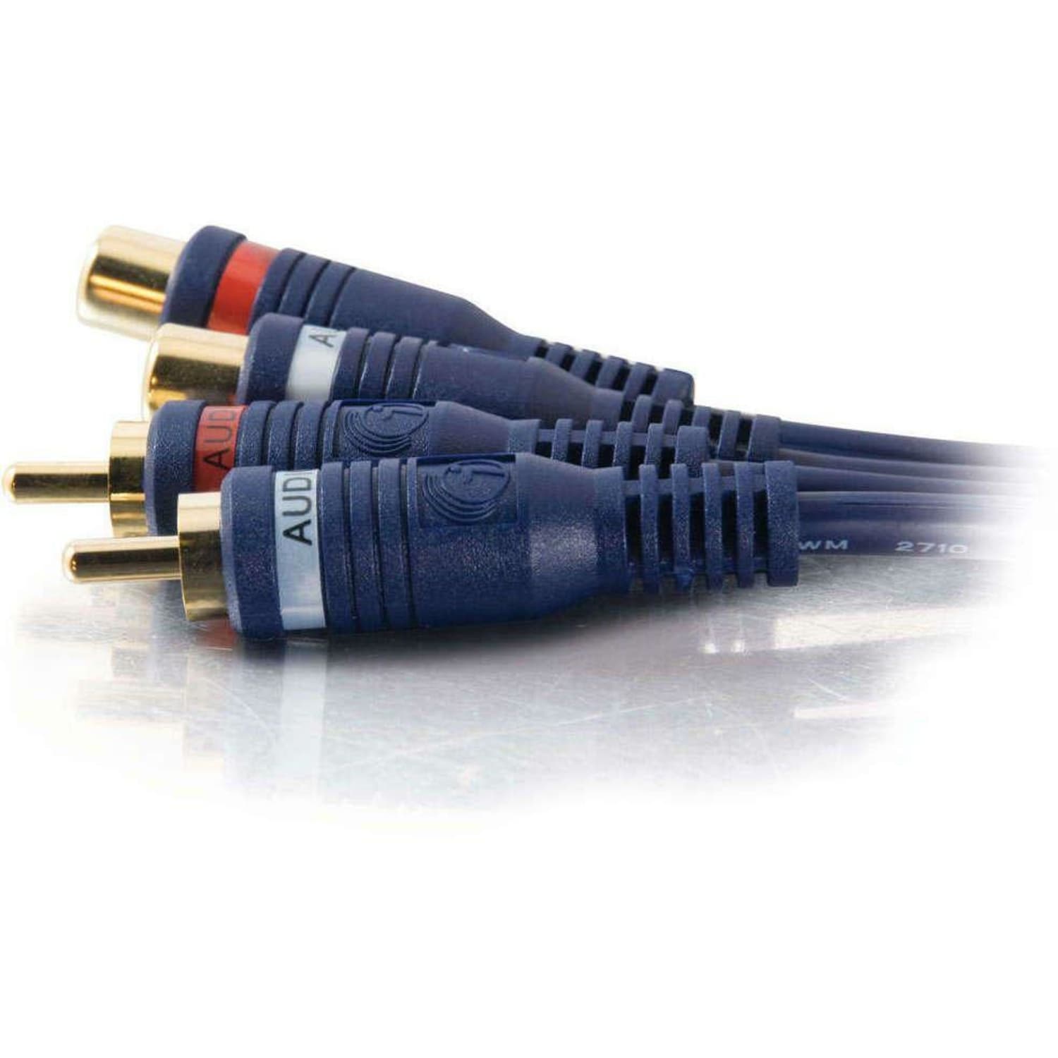 C2G 12ft Velocity RCA Stereo Audio Extension Cable - RCA Male - RCA Female - 12ft - Blue - Image 4