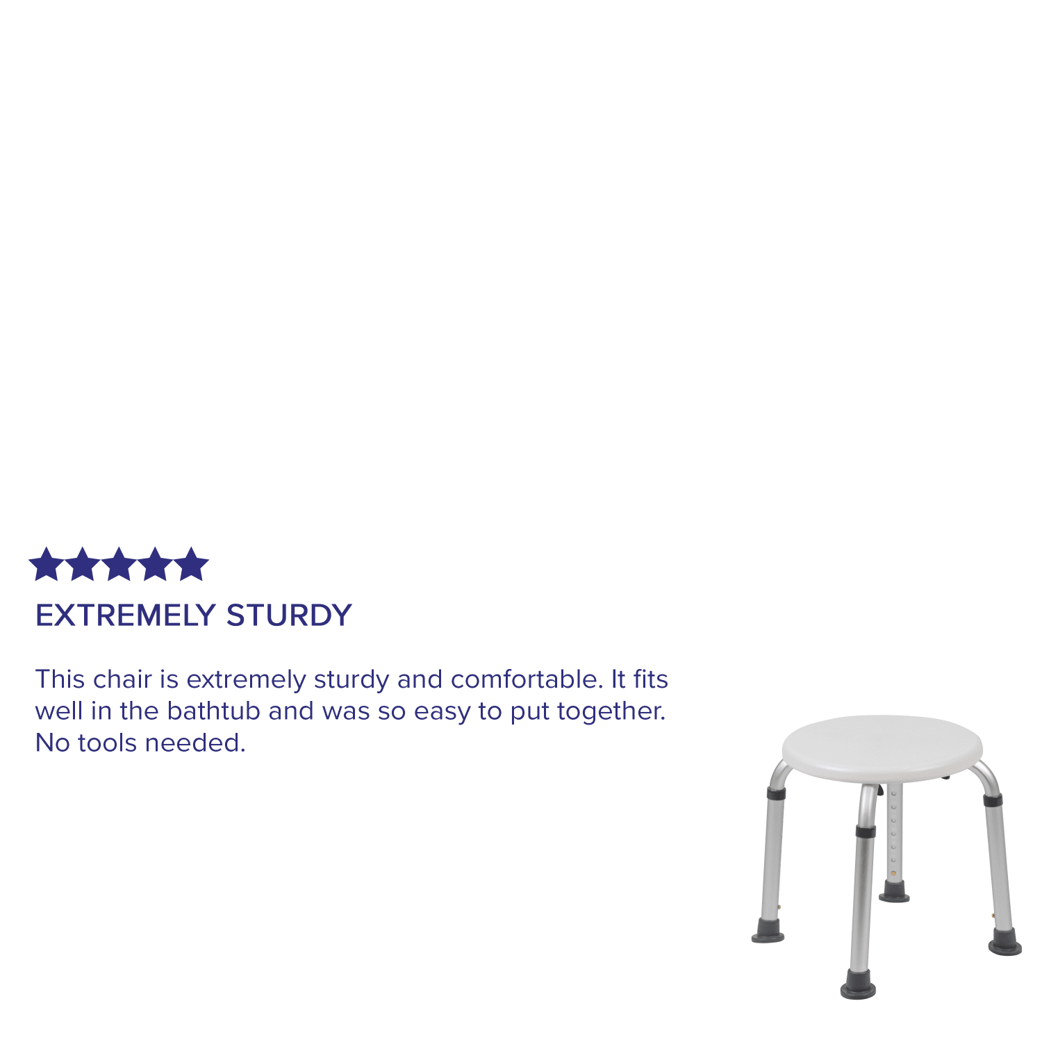Flash Furniture HERCULES Series Adjustable Shower Stool, White - Image 6